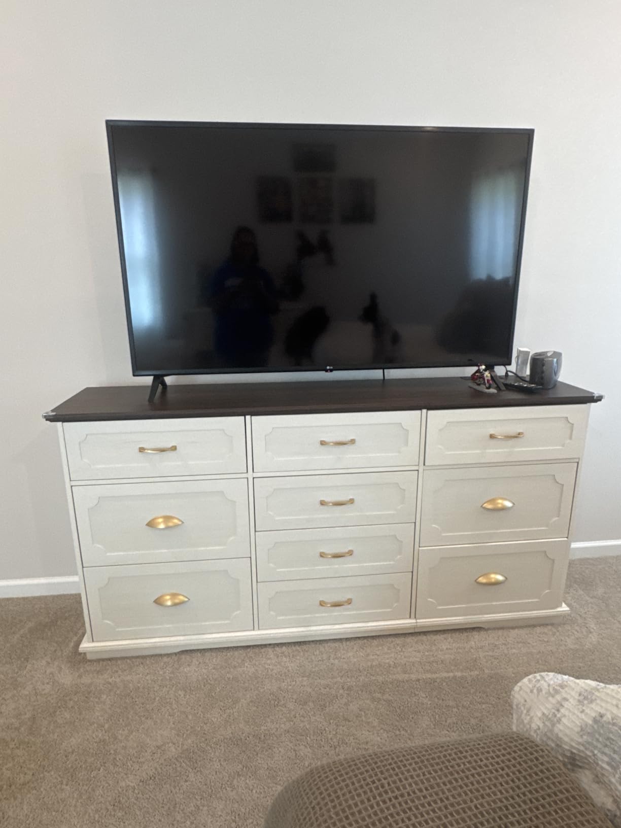 chartustriable 70inch Large Long Dresser w/Charging Station, 10 Drawer Dresser w/Deep Big Drawers, Wooden Chest of Drawers w/Power Outlet, Brown Dressers for Bedroom, Living Room, Entryway customer photo 2