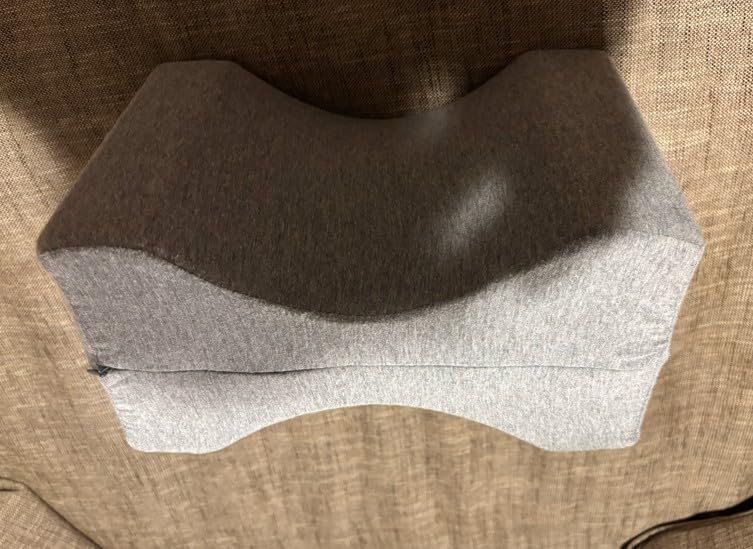 Knee Pillow for Side Sleepers, Leg Pillow with Cooling Gel, Grey/Large | Memory Foam Elevation Pillow for Spine Aligning, Sciatica, Back, Hip, Knee, Ankle Pain customer photo 1