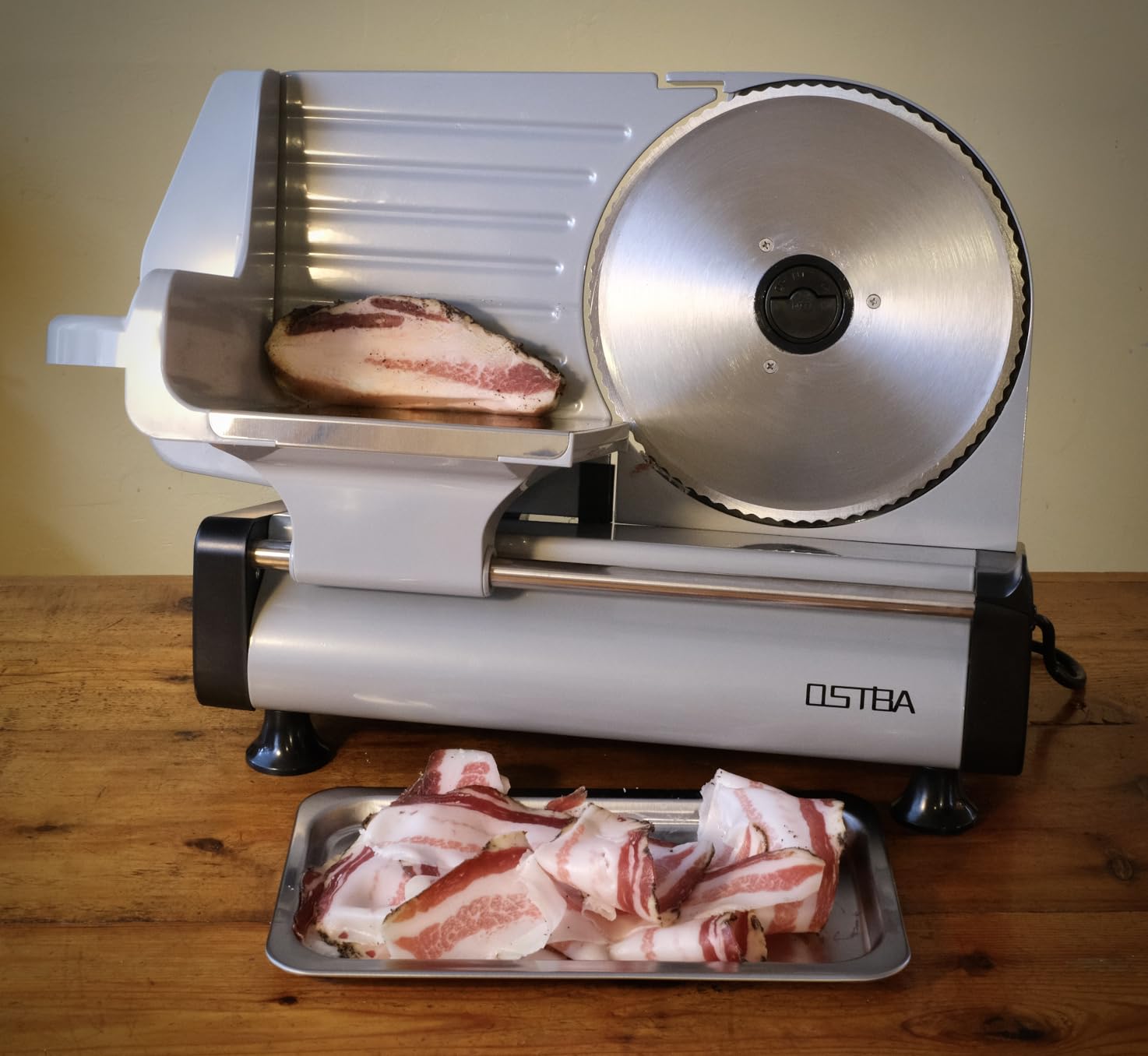 OSTBA Meat Slicer, Two 8.7” Stainless Steel Blades, 200W DC Motor customer photo 1