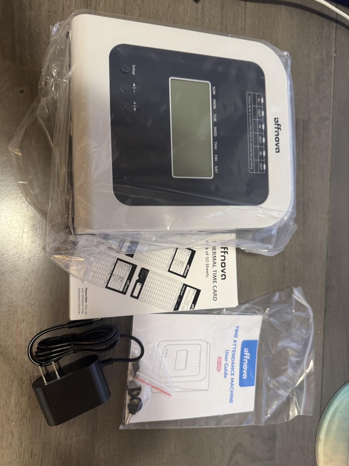 OFFNOVA Thermal Time Clock for Employees Small Business, No Ink Ribbons or Network Needed, in/Out Time Attendance Machine with 50 Time Cards, White customer photo 2