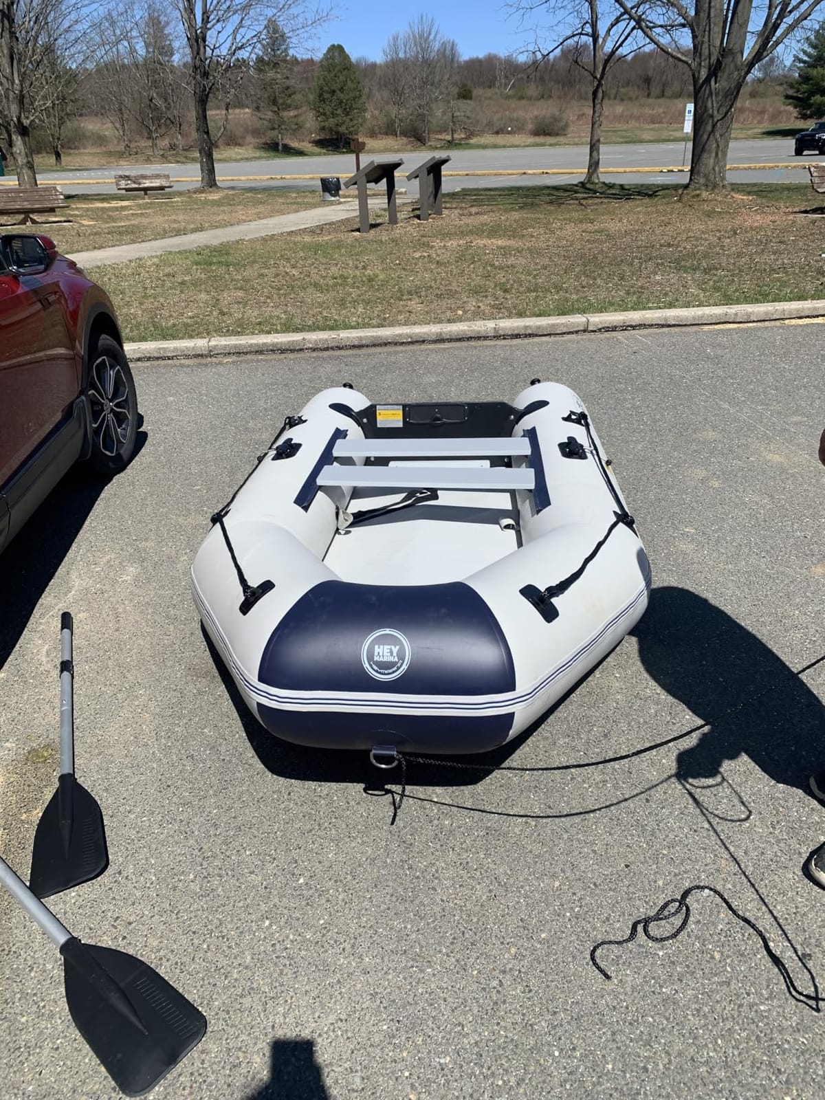 10ft Inflatable Dinghy Boat for Adult with Drop-Stitch Floor 3-4 Person Inflatable Raft with Oars & Carry Bag Heavy-Duty Motor Mount Ready for Fishing Diving Tender or Recreation USCG Approved customer photo 2