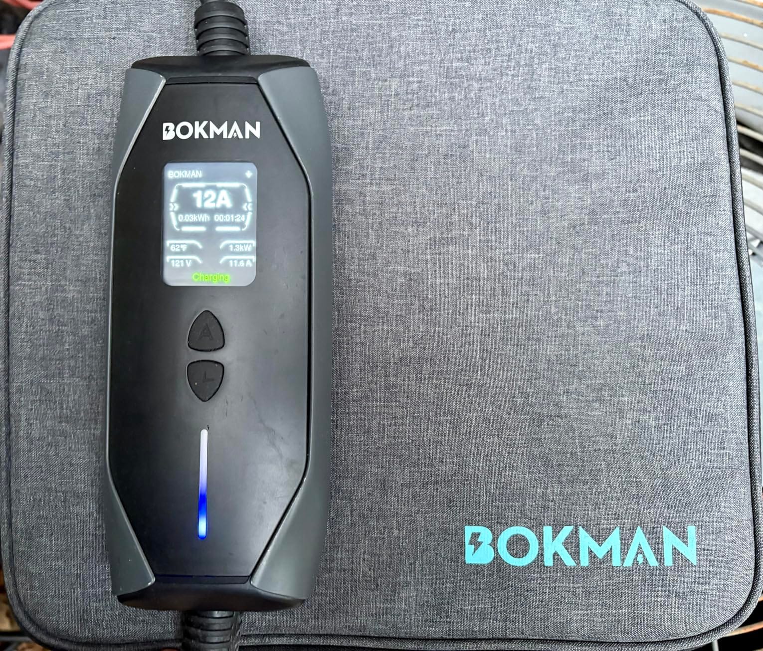 bokman Portable Level 1&2 EV Charger, 16A 20ft, NEMA 6-20P/5-15 Adapter customer photo 2