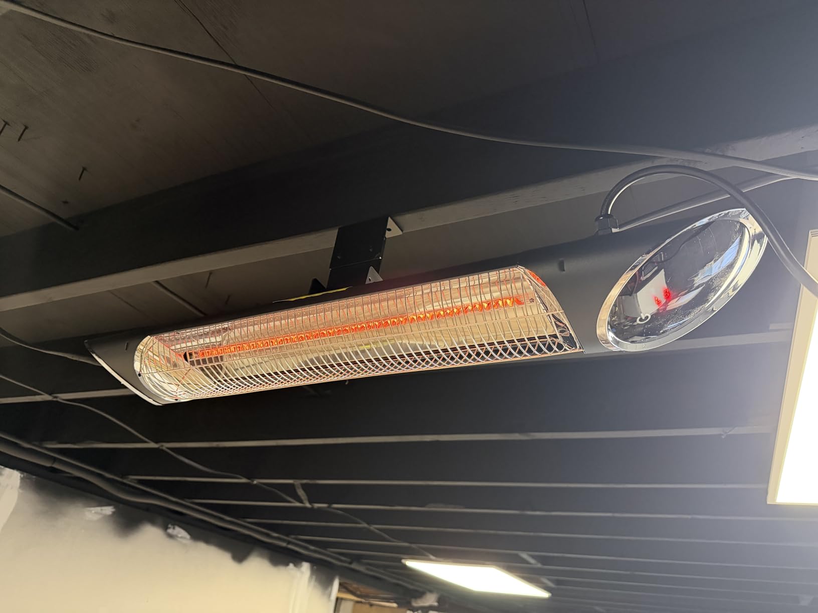 Hanging Patio Heater, Outdoor Electric Heater, Wall Mounted & Ceiling Infrared Garage Heater for Outdoor/Indoor Use, 1500W, Remote Control, Black customer photo 1