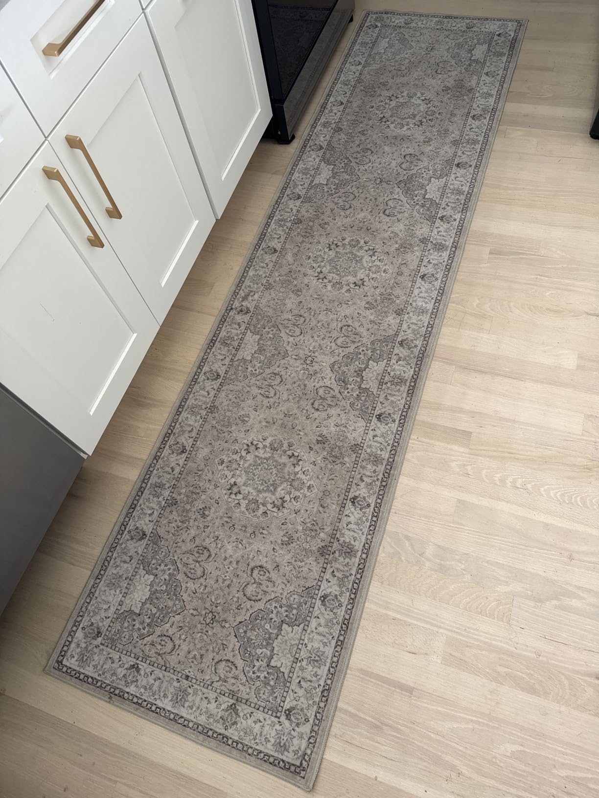 2-Piece Kitchen Runner Rug Set: Washable Non-Slip Floor Mats for Sink & Stove Cooking Area Soft Low Pile Water-Resistant Carpet for Dishwasher Fridge Fronts Durable Kitchen Island Mats (2x3+2x4, Beige) customer photo 1