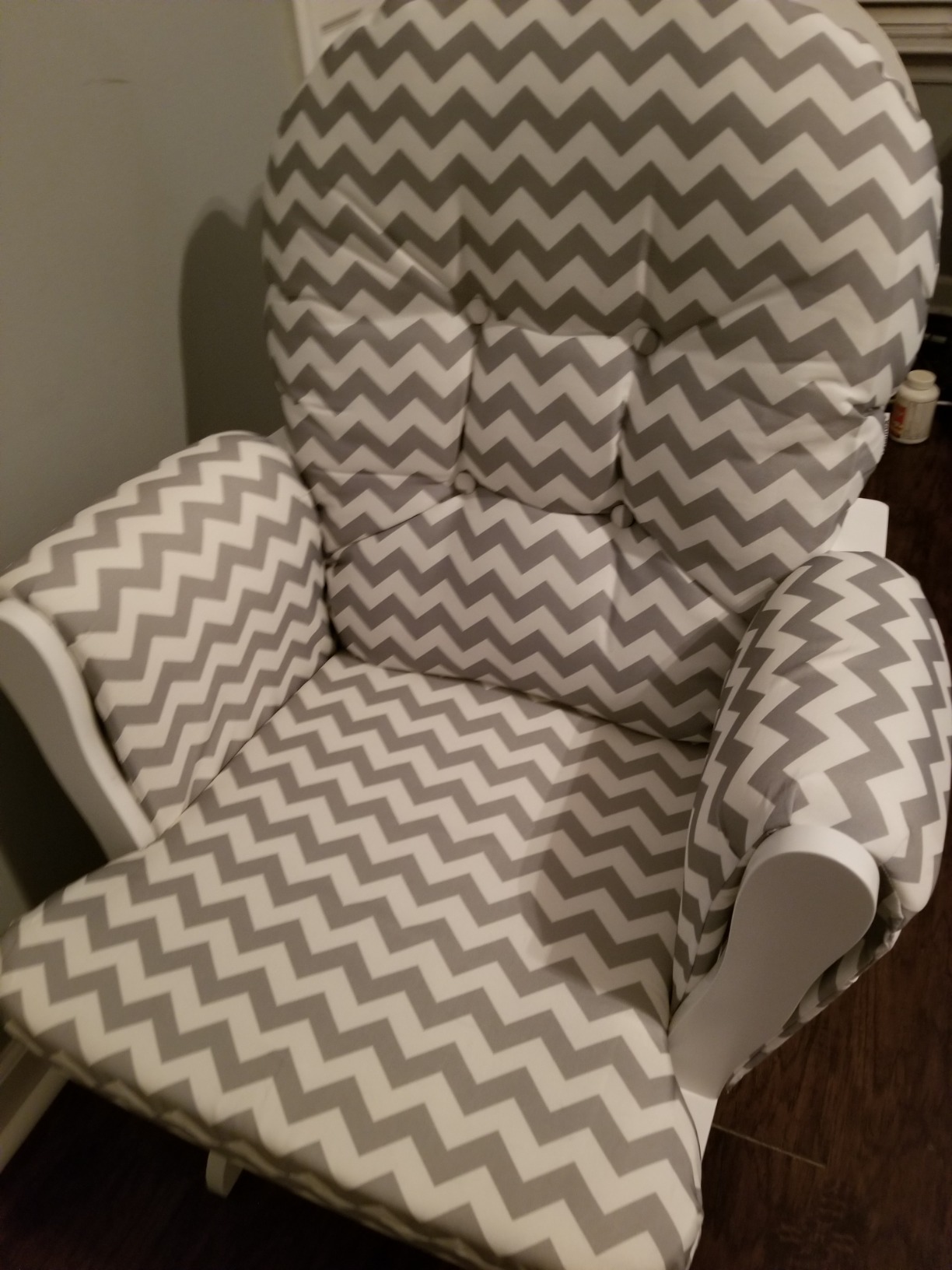 Costzon Nursery Glider with Ottoman, Upholstered Comfort Glider Rocker with Padded Cushion, Storage Pocket, Solid Wood Base, Rocking Chair Nursery for Breastfeeding, Napping (Natural) customer photo 2