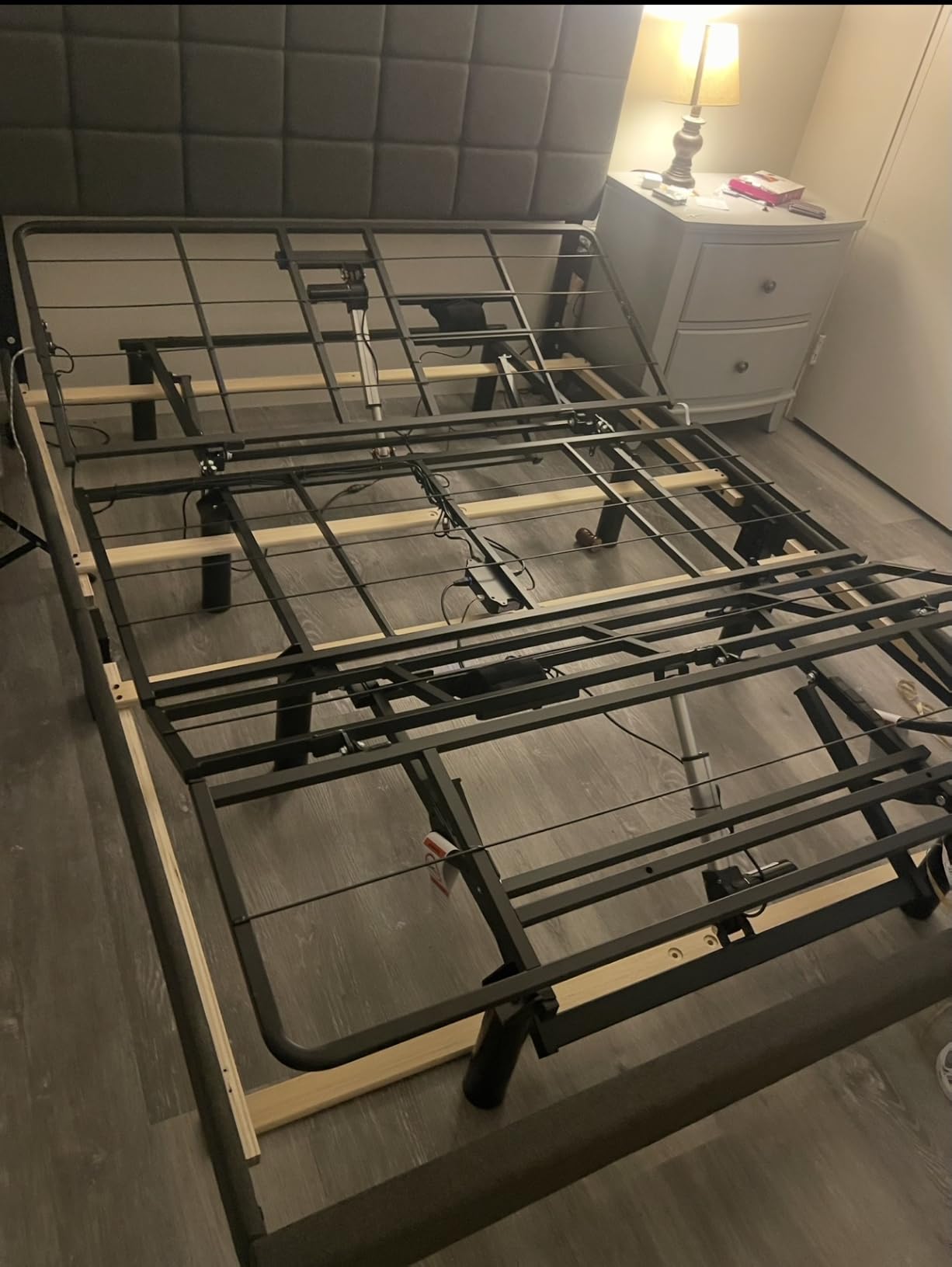 Anwick Queen Adjustable Bed Frame with Massage, Remote & USB Ports (Queen) | Adjustable Bed Base with Foot Incline, LED Light, Electric Bed Frame with Height-Adjustable Legs customer photo 1