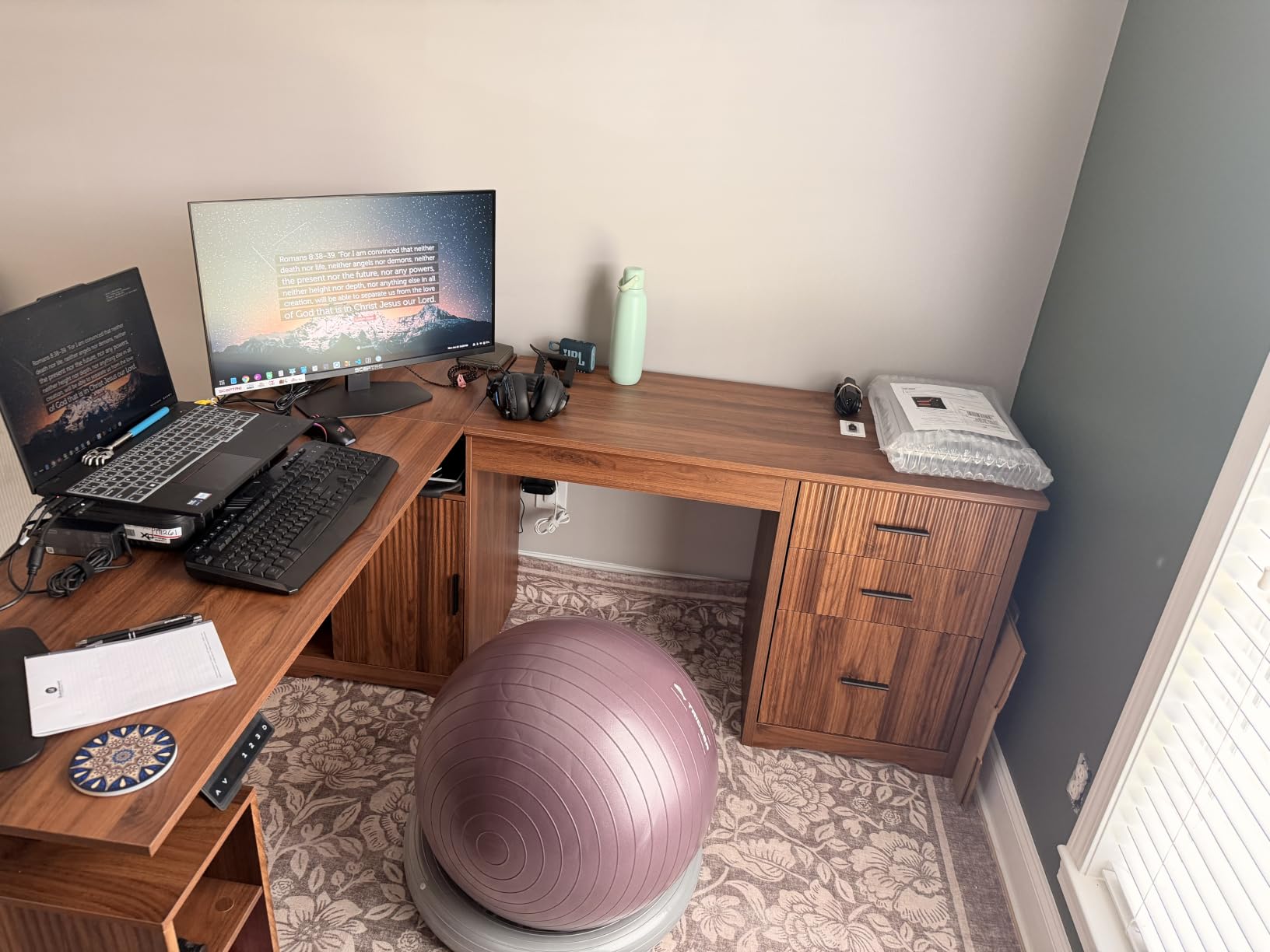 SEDETA Farmhouse L Shaped Electric Standing Desk, 63