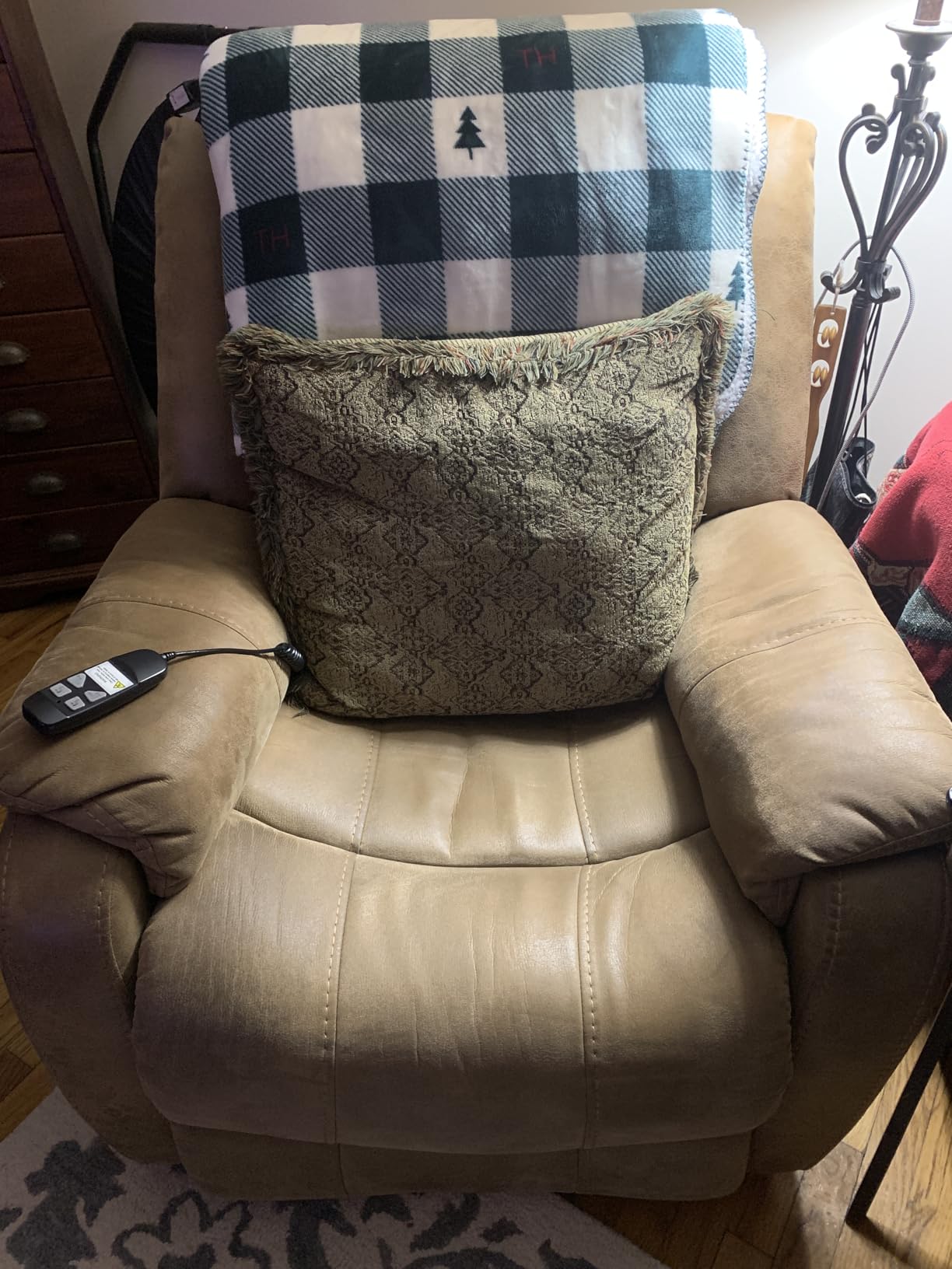 Signature Design by Ashley Dual Motor Power Lift Recliner, Heat & Massage | Fossil suede faux leather, Lift chairs recliners for elderly, Independent back and footrest, Crestmeade Series customer photo 1