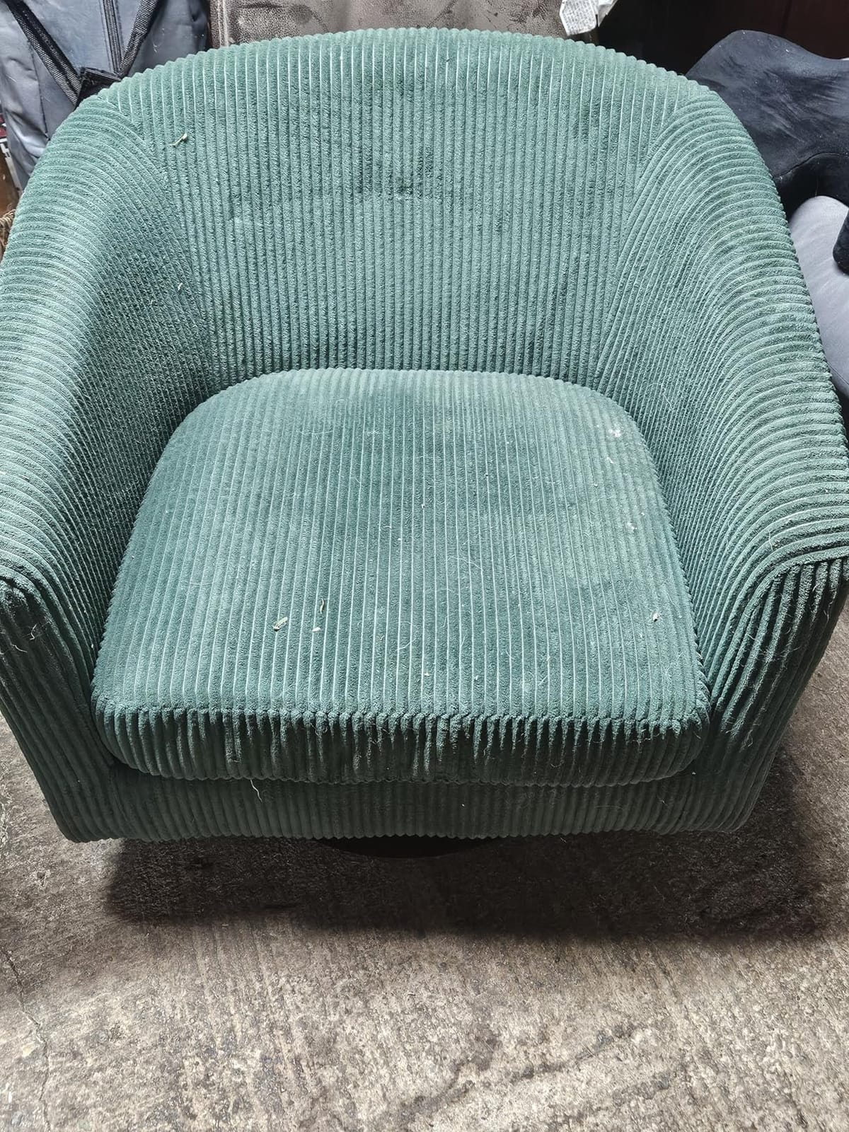360° Swivel Accent Chairs, Corduroy Barrel Armchair, Camel | Modern Bucket Chair, Corduroy Fabric, Solid Wood Swivel Round Base, Single Sofa for Living Room Bedroom customer photo 1