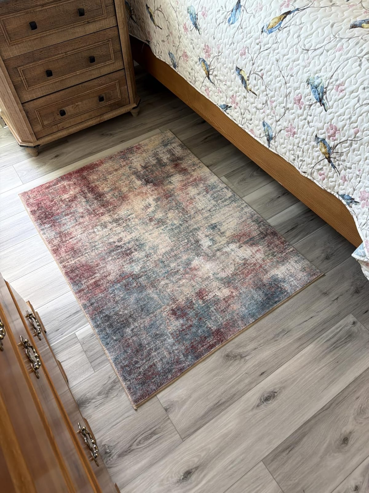 IOHOUZE Abstract Area Rugs and Runners Sets 2x3 and 2x5 Ft, Washable Entryway Rug and Runner Set, Non Slip Kitchen Rug Set, Printed Faux Wool Modern Floor Carpet for Hall Kitchen Entrance, Grey Beige customer photo 1