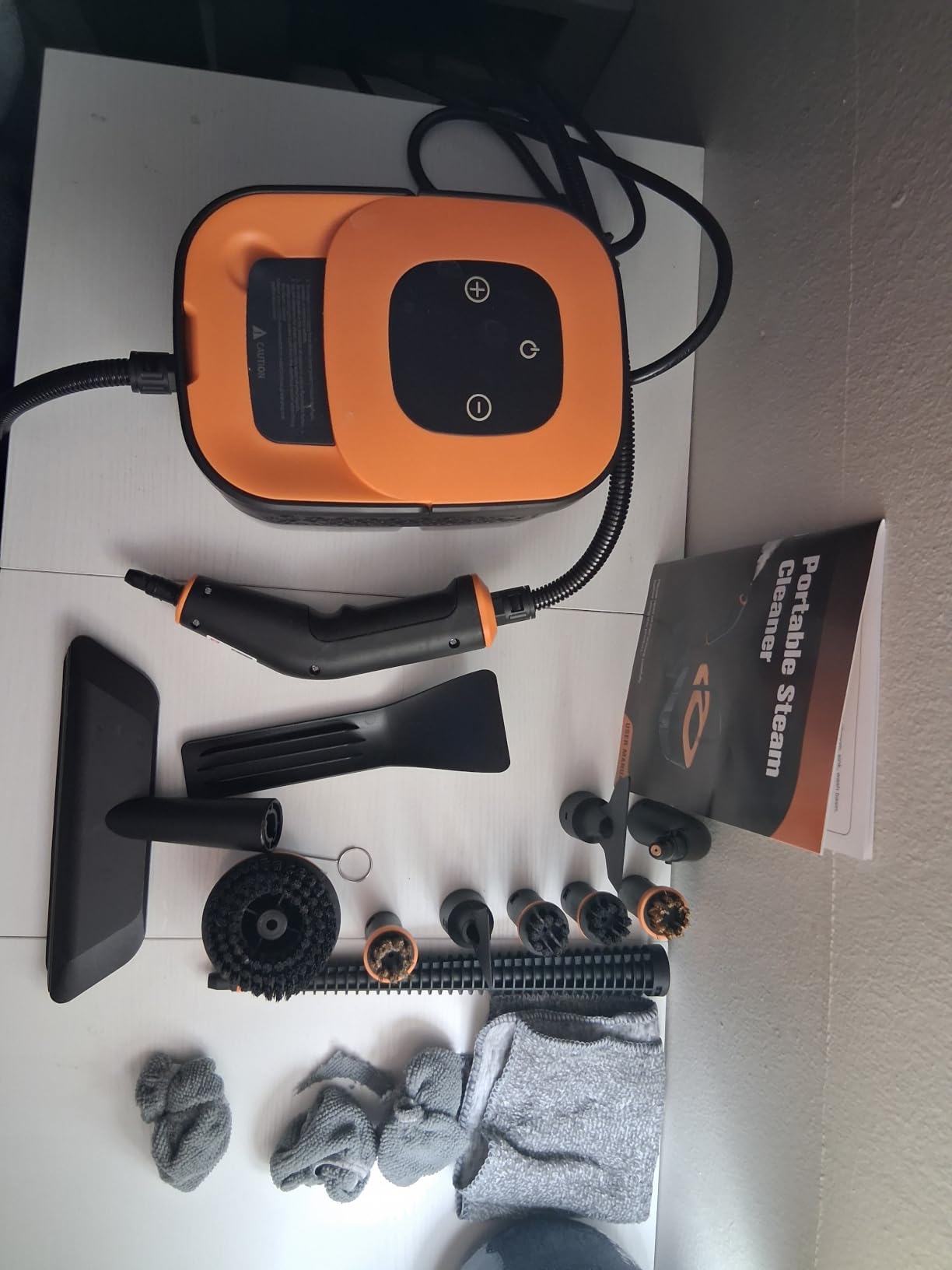 Steam Cleaner, Portable Steamer for Cleaning with 16pcs Accessories, 6-Level Adjustable and 15s Heat-Up, Handheld Steam Cleaner for Home, Tile, Dirt, Grout, Grease, Car Detailing customer photo 1