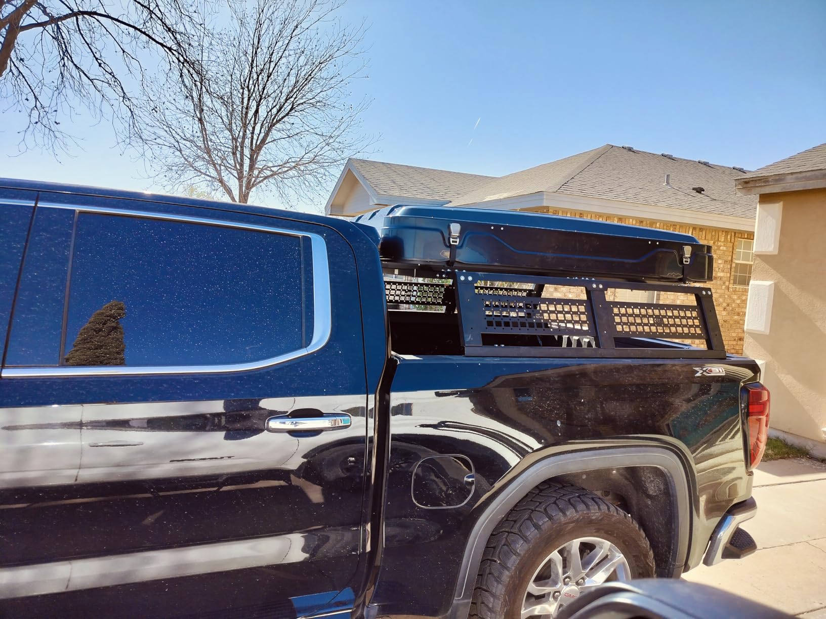 JOYTUTUS Full Size Truck Bed Rack, Overland Bed Racks for Trucks Compatible with F150 F250 F350 Silverado Sierra Ram, 24.6 Inch High Truck Bed Rack for Roof Top Tent, with Foldable Molle Panel customer photo 1