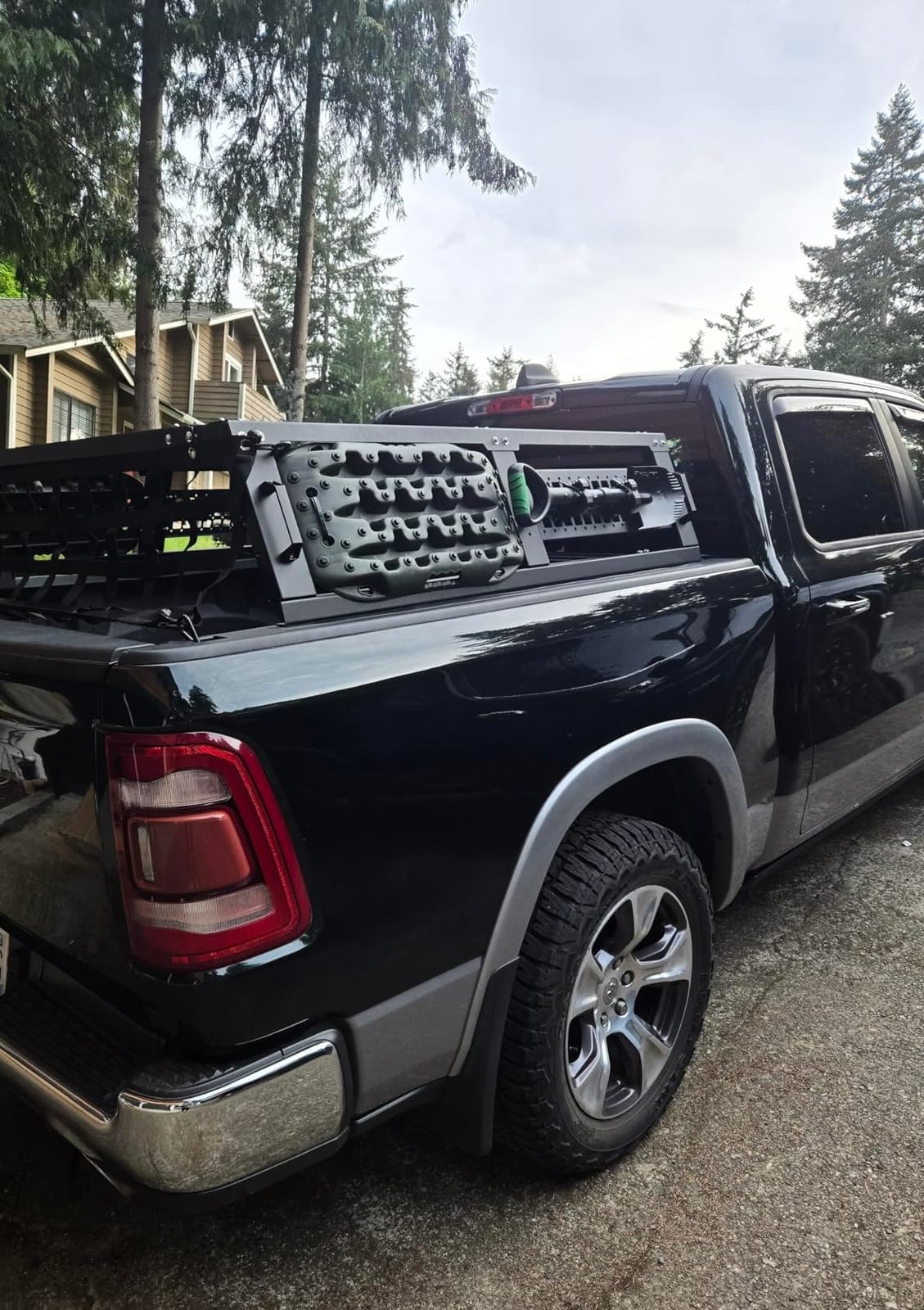 JOYTUTUS Full Size Truck Bed Rack, Overland Bed Racks for Trucks Compatible with F150 F250 F350 Silverado Sierra Ram, 24.6 Inch High Truck Bed Rack for Roof Top Tent, with Foldable Molle Panel customer photo 2