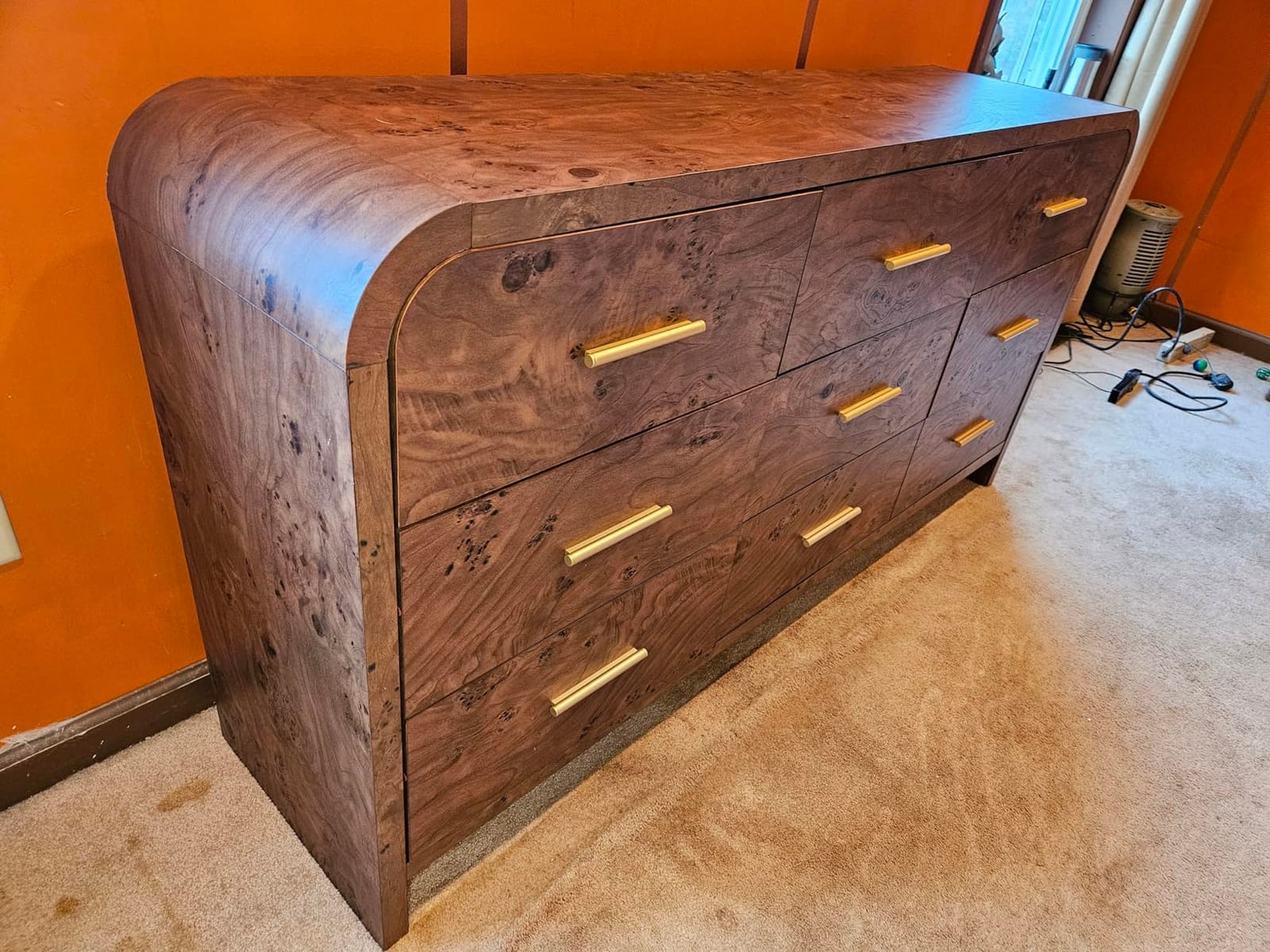 Curved 9-Drawer Dresser for Bedroom, 63