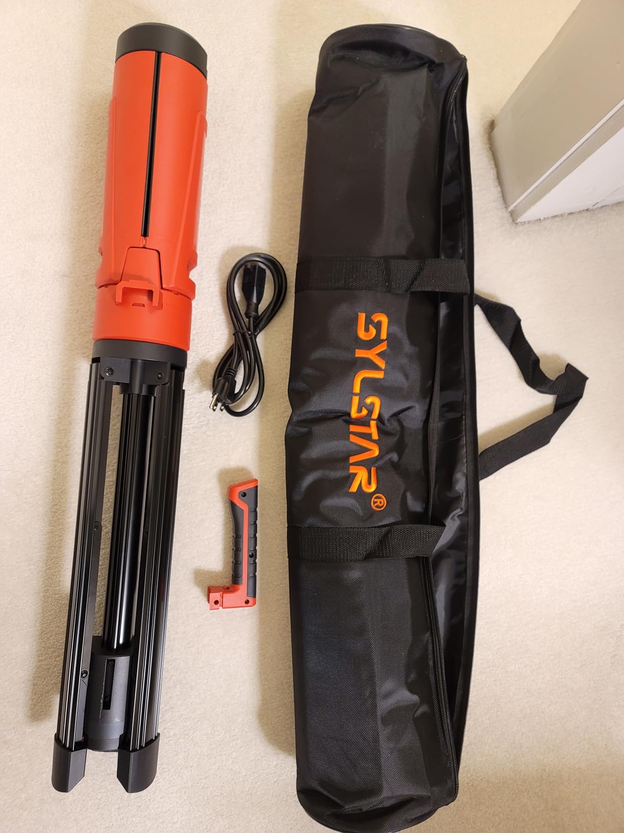 SYLSTAR Hybrid Powered LED Work Light with Tripod, 12000 Lumens Corded & Rechargeable Battery Work Light, 7.4ft Aluminum Telescopic Stand, 3 Brightness Levels, IP65, Dual Head, Portable Job Site Light customer photo 1
