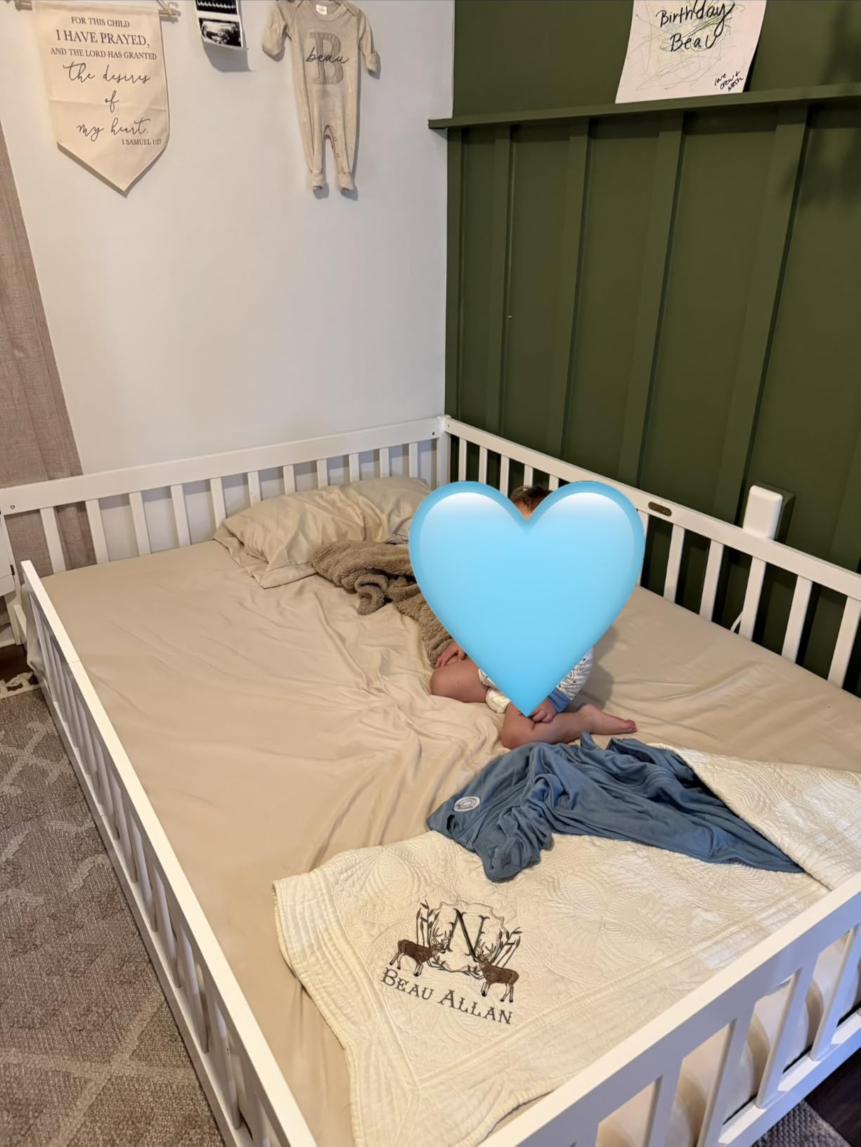 Full Size Montessori Floor Bed with Slats, Door and Guardrails, Natural | Low Profile Montessori Bed with Fence, Easy Assemble Floor Bed for Kids, Girls and Boys, Full Size Floor Bed customer photo 2