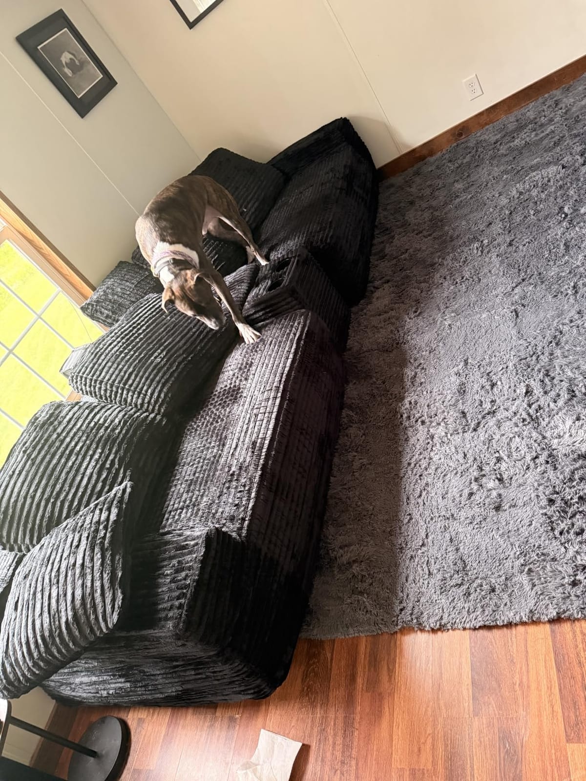 ivoros 150 Inch Modular Sectional Sofa Couch, Oversized Modern Cloud Couch for Living Room, U Shape Couches with 2 Ottomans, USB Ports and Cup Holders, Black Corduroy Boneless Sofas, Sofa in a Box customer photo 2