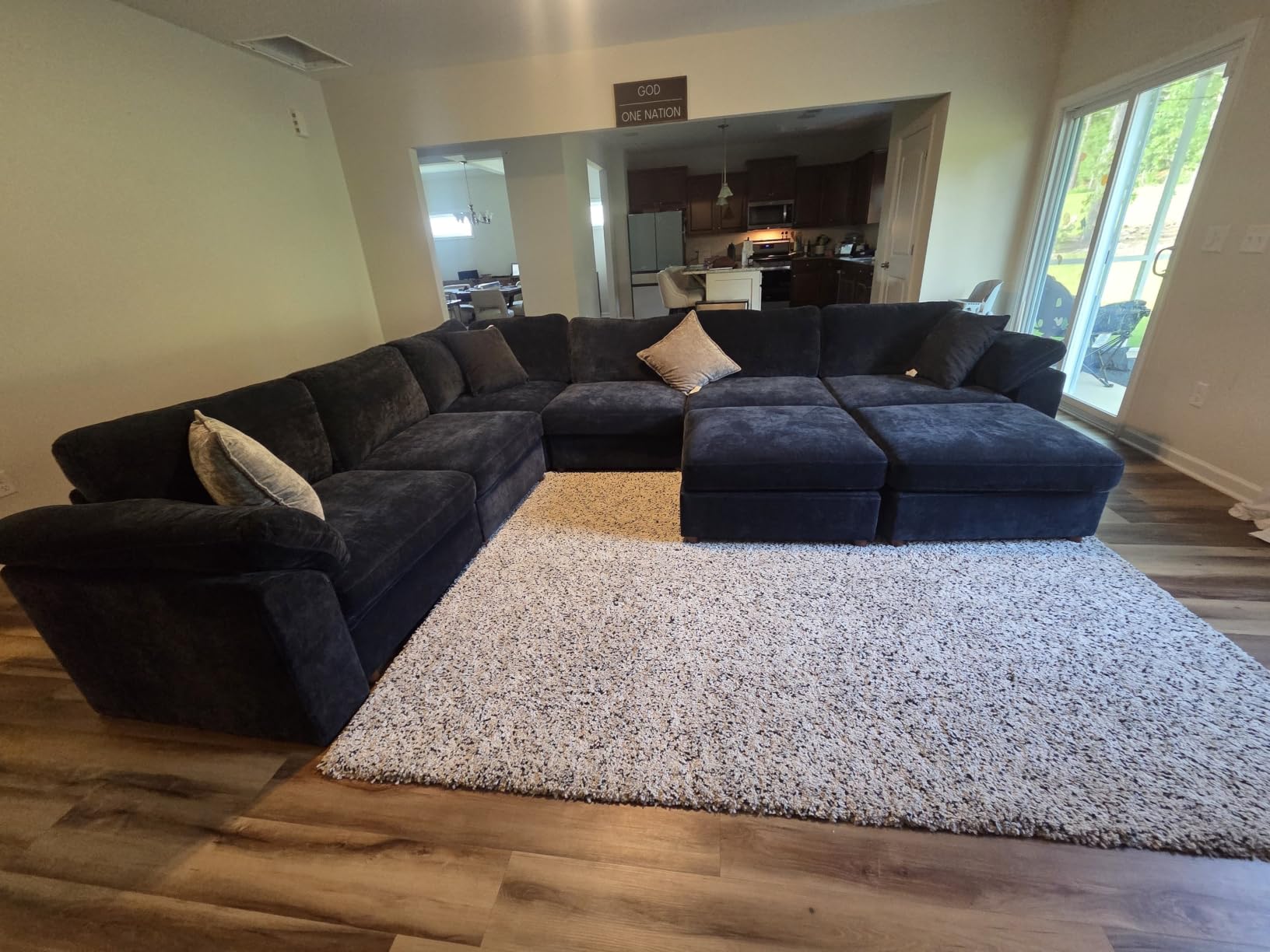 EASE MOOSE Oversized Sectional Modular Sofa, Comfty Deep Seat Couch for Living Room, Solid Wood Frame Sofa, Removable and Washable, Grey customer photo 1