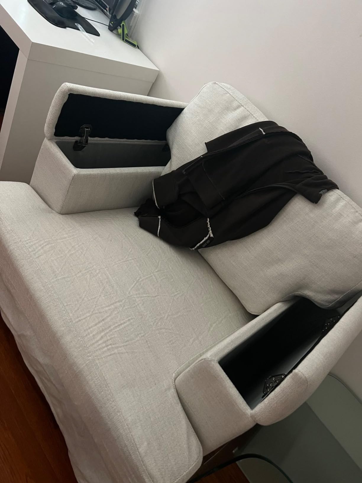 Oversized Accent Chair with Seat Storage, Comfy Living Room Chairs with Armrest Organizer, Oversize Armchair, Upholstered Big Reading Chair, Single Sofa Chair for Bedroom, Velvet, Green customer photo 2