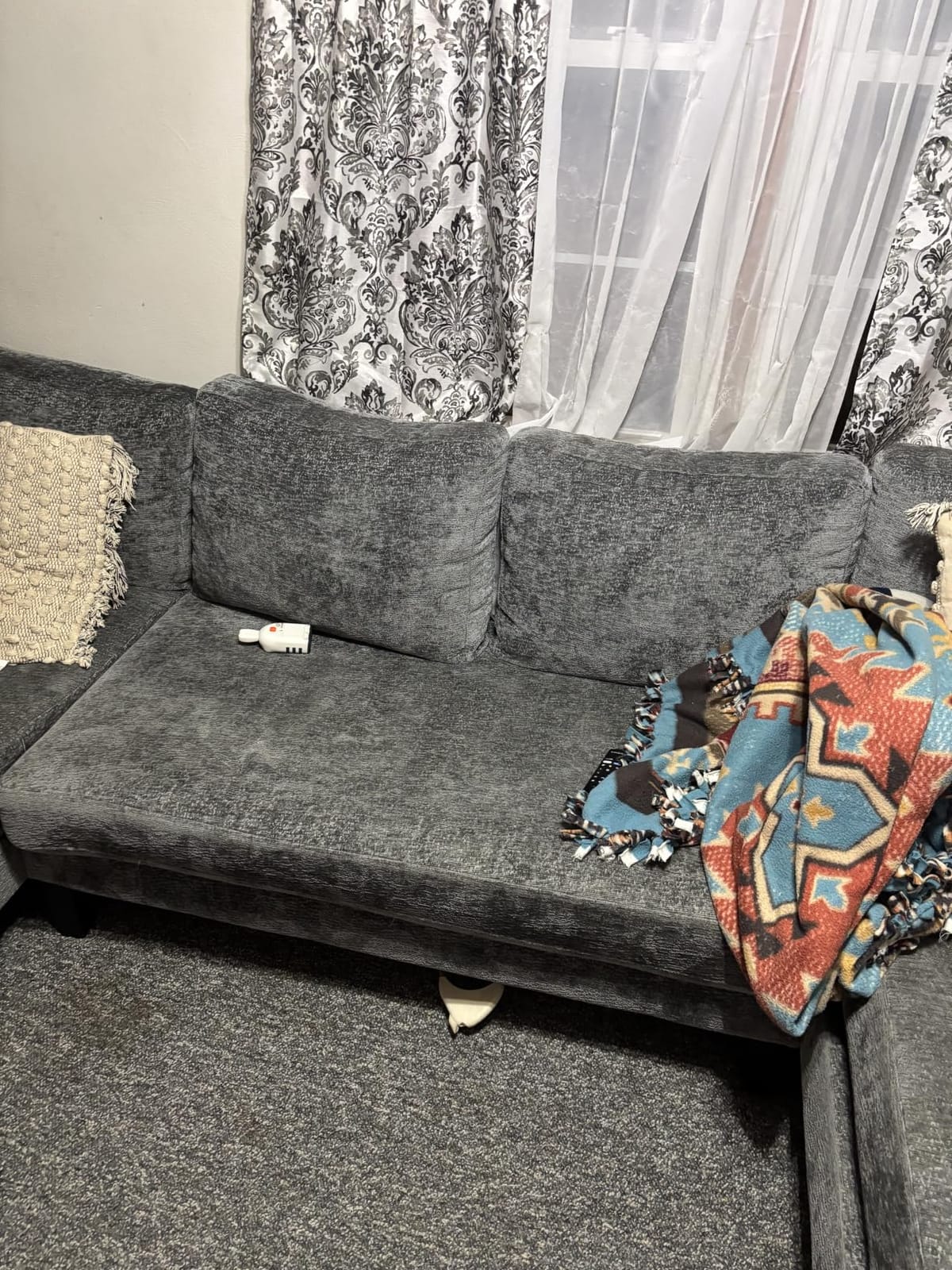 U-Shaped Sectional Couches for Living Room, 112 Inch Modern Sectional Couch, Dark Grey Chenille Sofa with Double Chaise customer photo 2