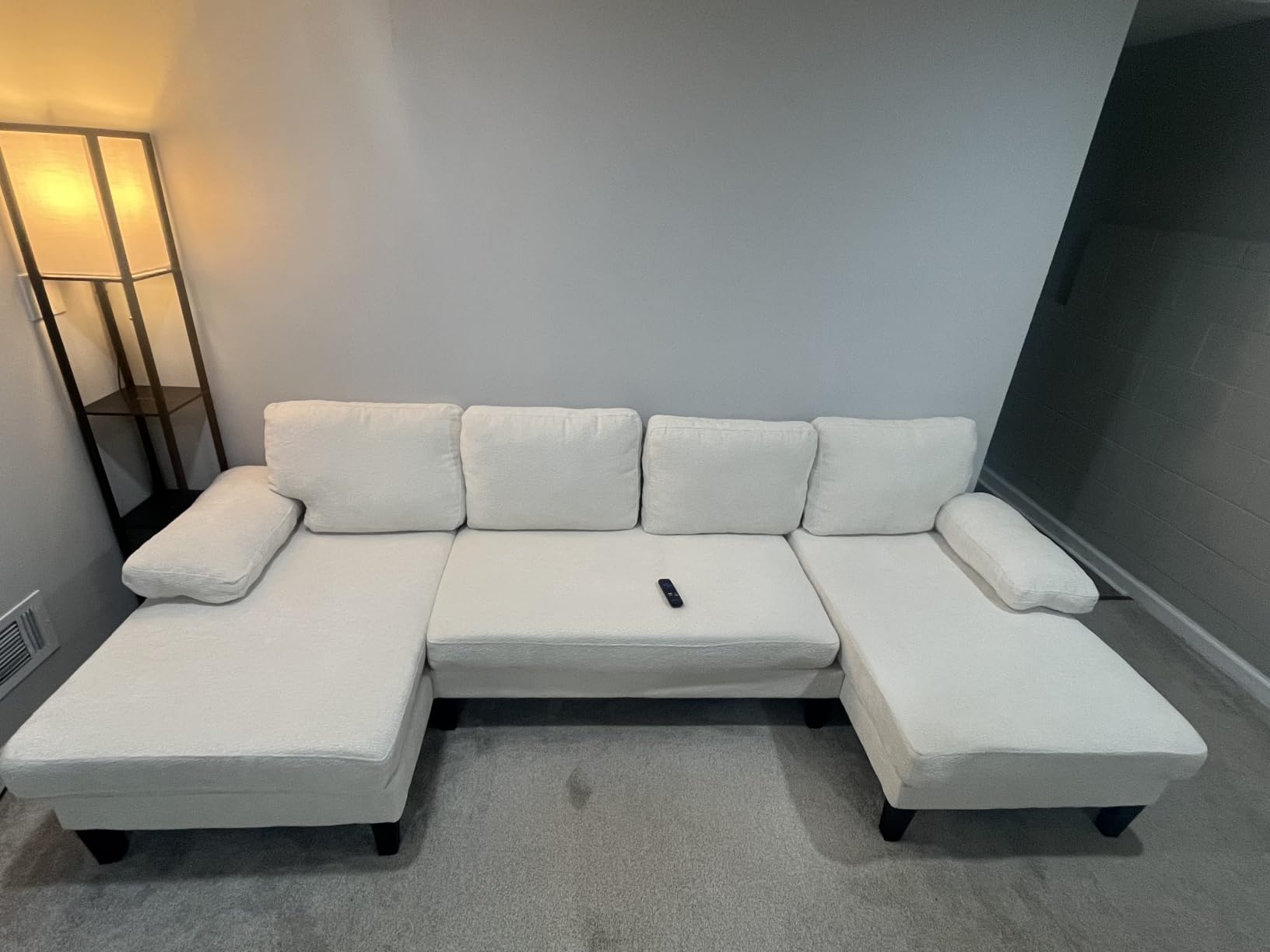 U-Shaped Sectional Couches for Living Room | 112 Inch Modern Sectional Couch | Warm White Chenille Sofa with Double Chaise for Apartment customer photo 1