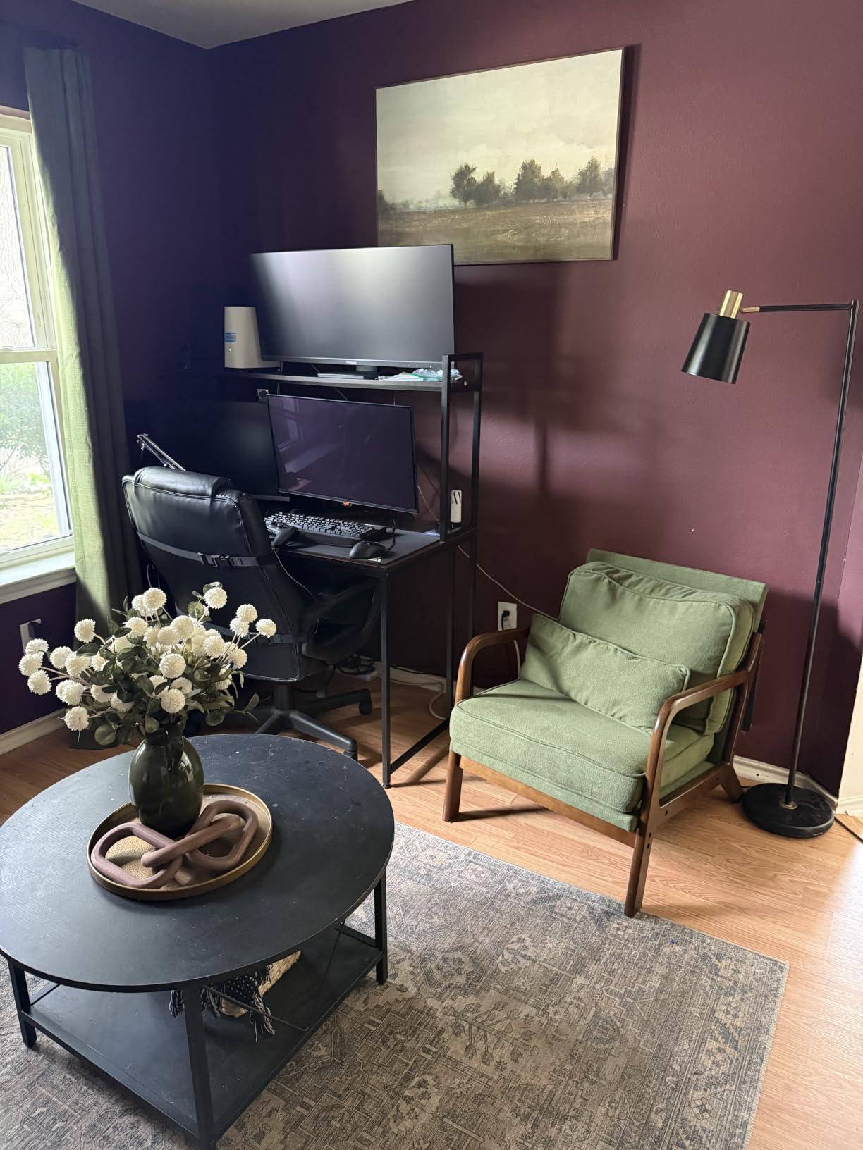 DUMOS Mid Century Modern Accent Chair, 16'' Seat Height Cozy Lounge Chair | Upholstered Armchair with Waist Cushion and Wood Frame for Living Room, Bedroom, Reading Nook, Balcony, Classic Grey customer photo 1
