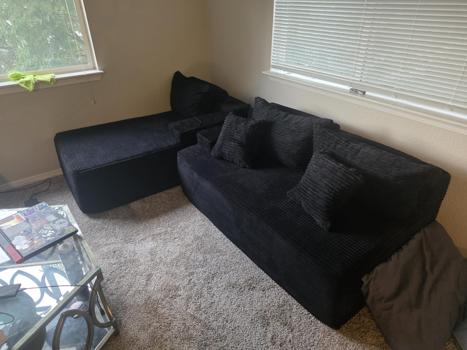 Mangodan Cloud Sectional Sofa, Boneless Couch for Living Room, Dark Grey | L Shaped Modular, Left Facing Chaise, Deep Seat & Back Support, Kid & Pet Friendly, Fits Apartment and Living Room customer photo 2