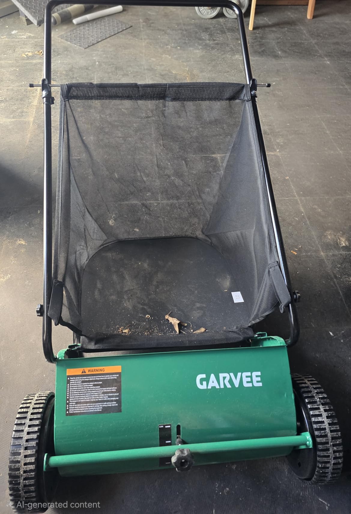 Garvee Push Lawn Sweeper,26-Inch Width Enhanced 4-Brush System with Large 7 cu. ft. Hopper Bag, Ideal for Yard and Garden Cleanup, Green customer photo 2