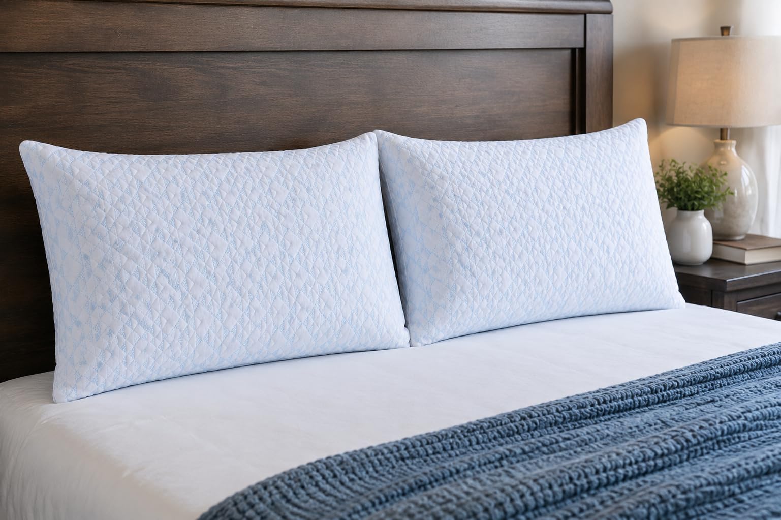Meoflaw Adjustable Memory Foam Bed Pillows: Queen Size Shredded Foam Pillow Set of 2 for Sleeping with Removable & Washable Pillowcase for Back, Side & Stomach Sleeper-Medium Firm customer photo 1