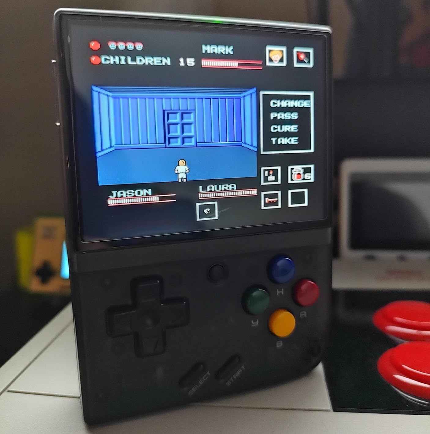 RG35XX Pro - Retro Handheld Game Console, 3.5-Inch IPS Screen, Linux OS, 64GB Card, 3200mAh Battery, WiFi & Bluetooth, HDMI Output, Includes Screen Protector & Keychain (Transparent Teal) customer photo 1