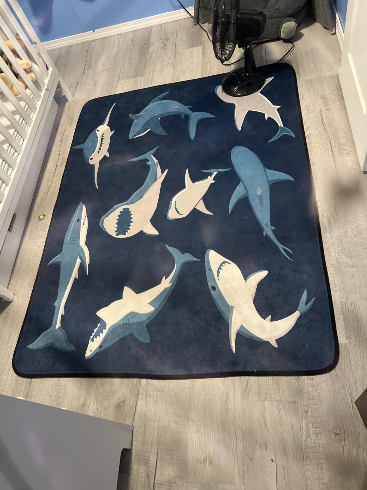 ALAZA Piano Key Music Note Blue Area Rug Rugs for Living Room Bedroom 4'10