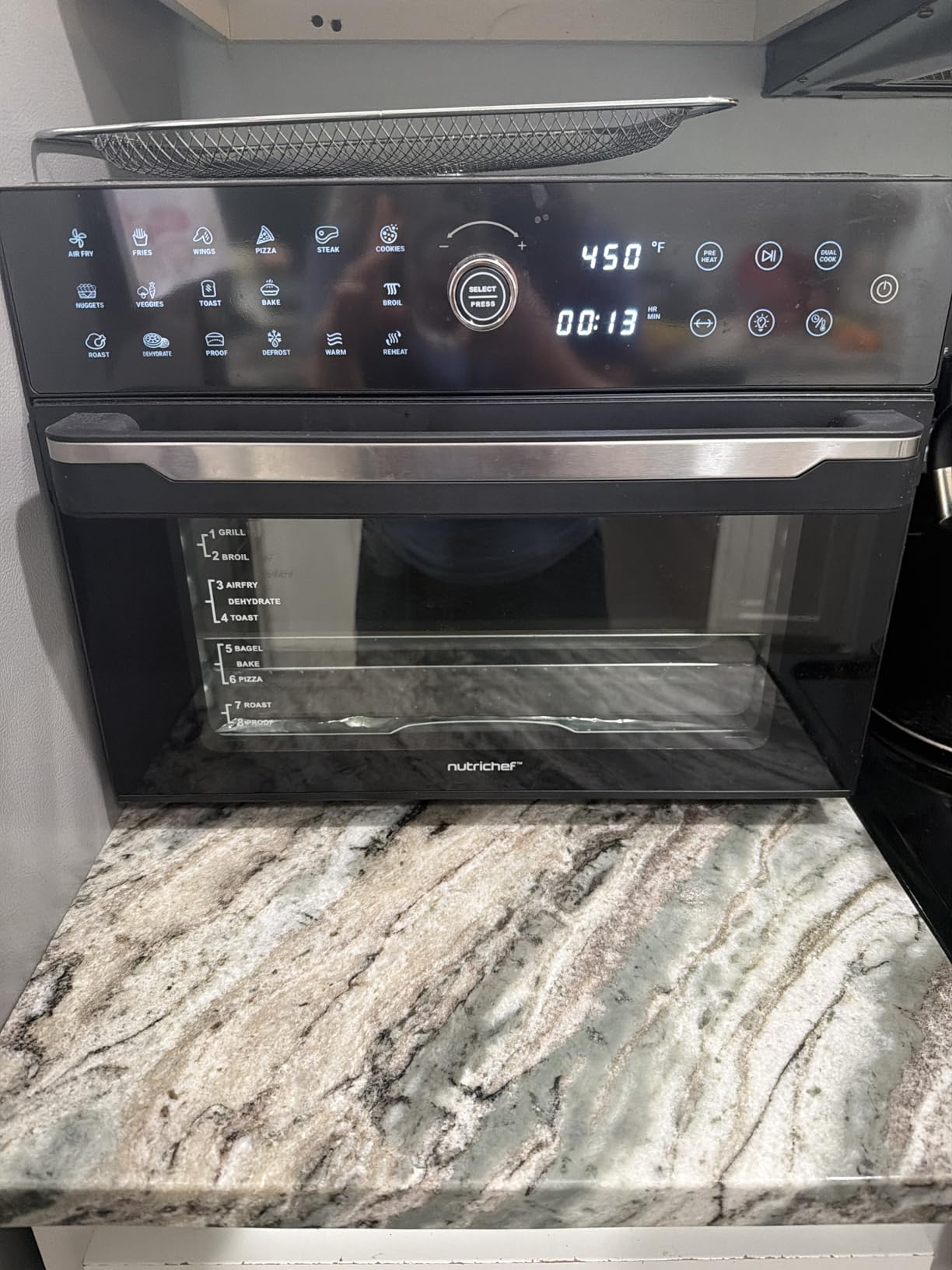 NutriChef 32 Quart Air Fryer & Oven | Digital Airfryer with 20 Presets, Dual Cook, Rotisserie, Bake & More | Multi-Function Convection Countertop Oven | Large Capacity | 18