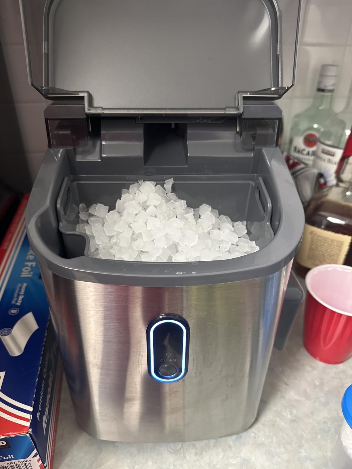 Silonn Nugget Ice Maker Countertop - 44lbs/24h Crushed/Pebble Ice Machine, Front Pull-Out Water Tank & Removable Basket, Stainless Steel Finish for Home Kitchen customer photo 1