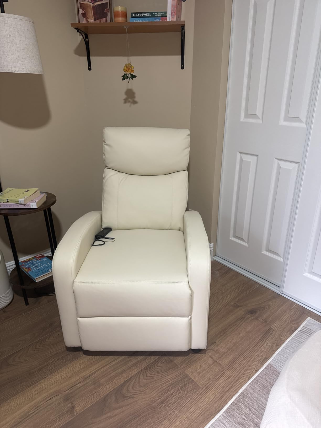 Sweetcrispy Massage Recliner Chair for Adults, Adjustable Home Theater Seating with Lumbar Support for Living Room, Modern Fabric Reclining for Small Space, Grey customer photo 1