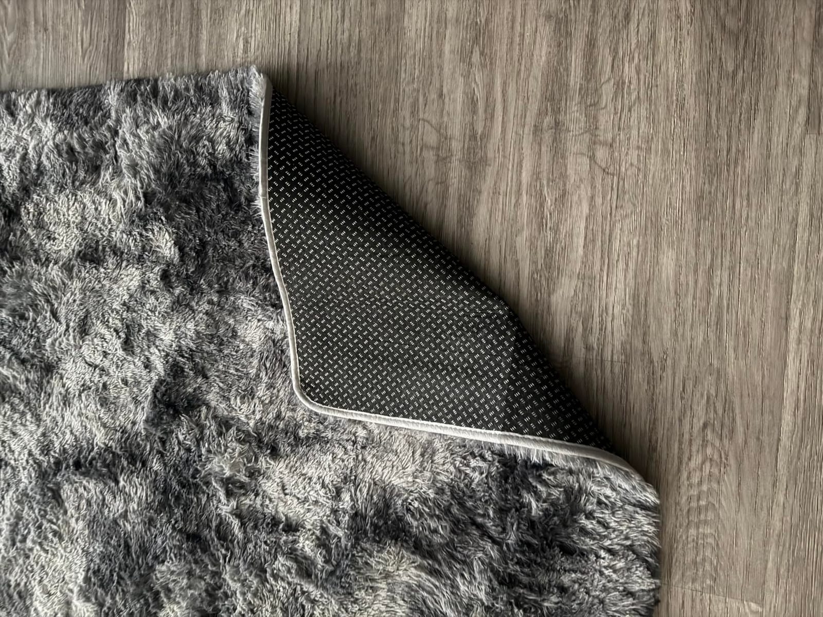 PLHXFR 8x10 Area Rugs Living Room: Fluffy Bedroom Soft Shag Rug Black Grey | Upgrade Non-Slip High Pile Carpet Fuzzy Plush Indoor Floor Decor Shaggy Rugs for Kid Boys Girls Playroom Nursery Modern Home customer photo 2