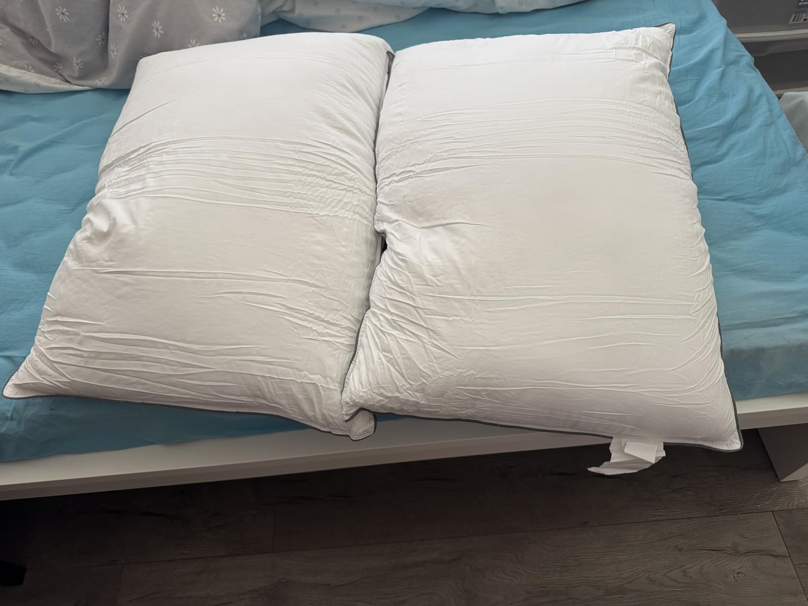 WhatsBedding Goose Down Pillows Set of 2, Queen Size Bed Pillows, 20x30 | Luxury Hotel Bed Pillows for Deep Sleep, Fluffy Soft Feather Down Pillow for Back, Stomach or Side Sleepers customer photo 2