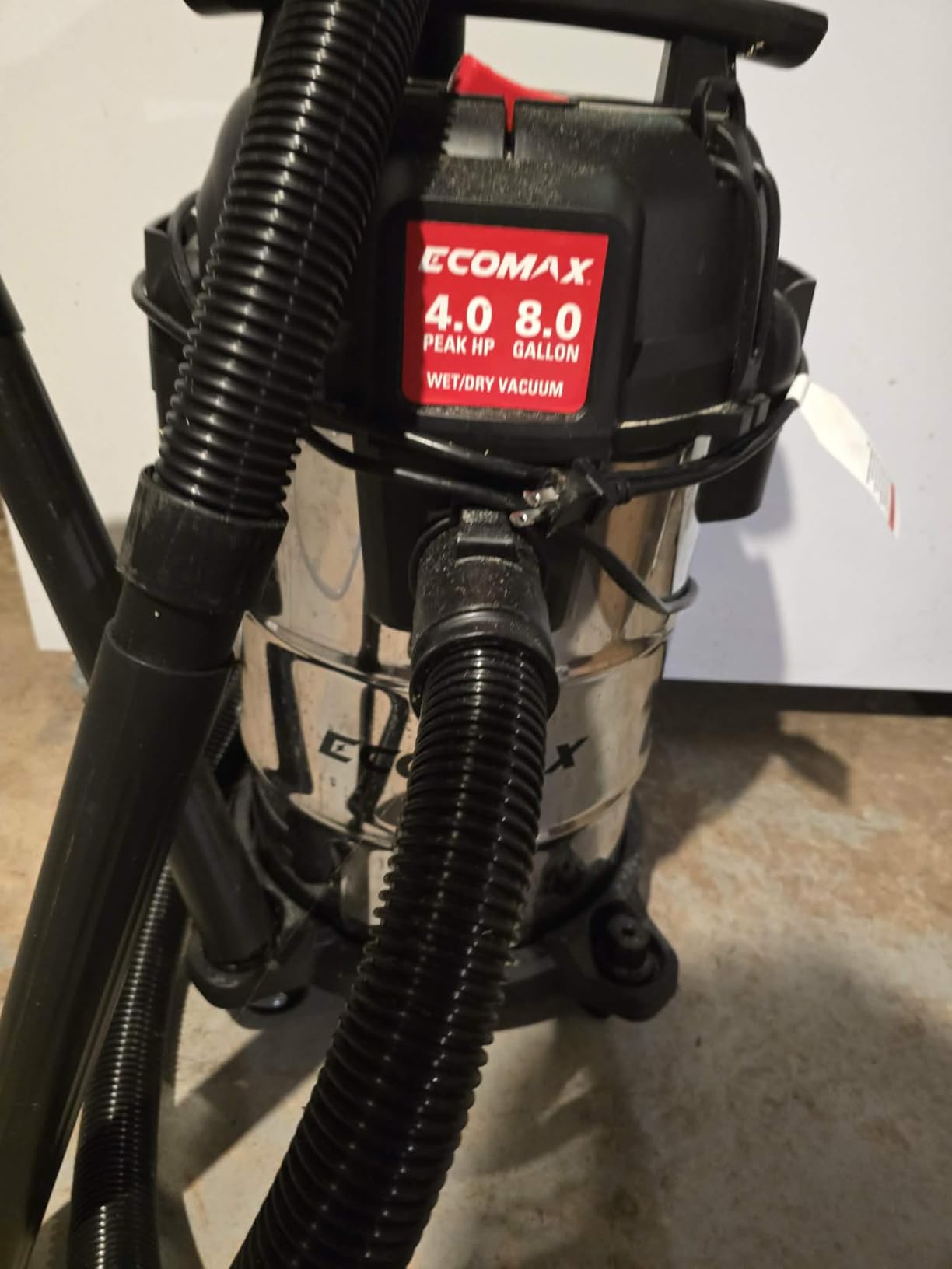 ECOMAX 8 Gallon Ultra Quiet Stainless Steel Shop Vacuum Wet and Dry customer photo 2