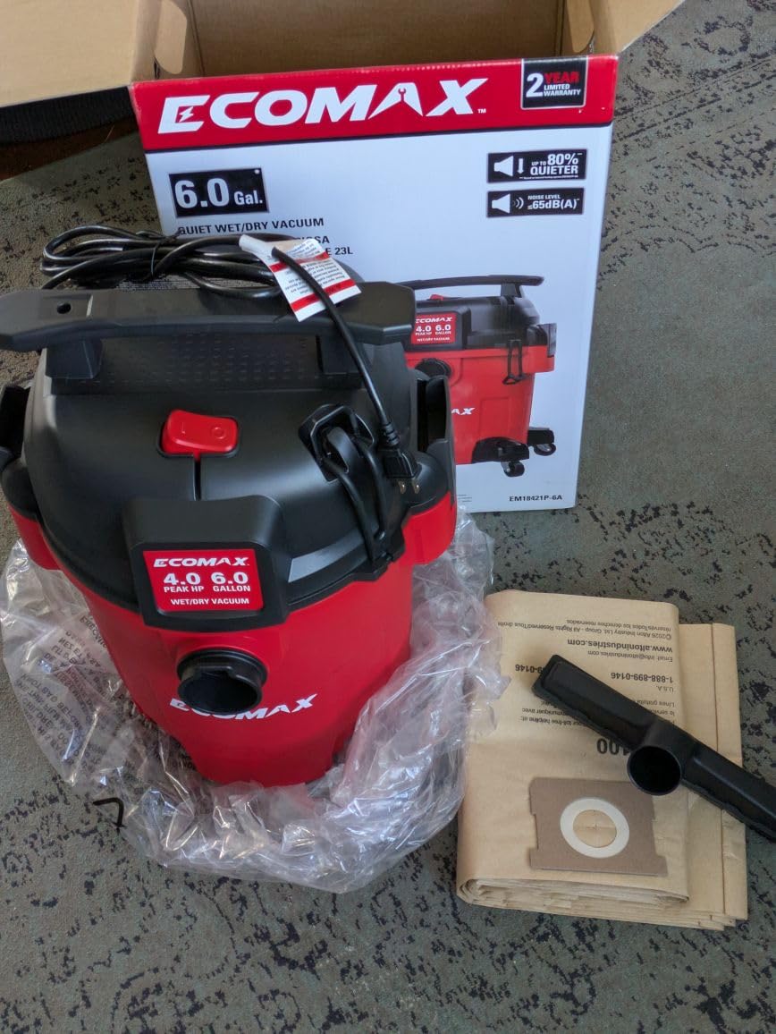 ECOMAX Ultra Quiet Shop Vacuum Wet and Dry 6 Gal 4 HP customer photo 2