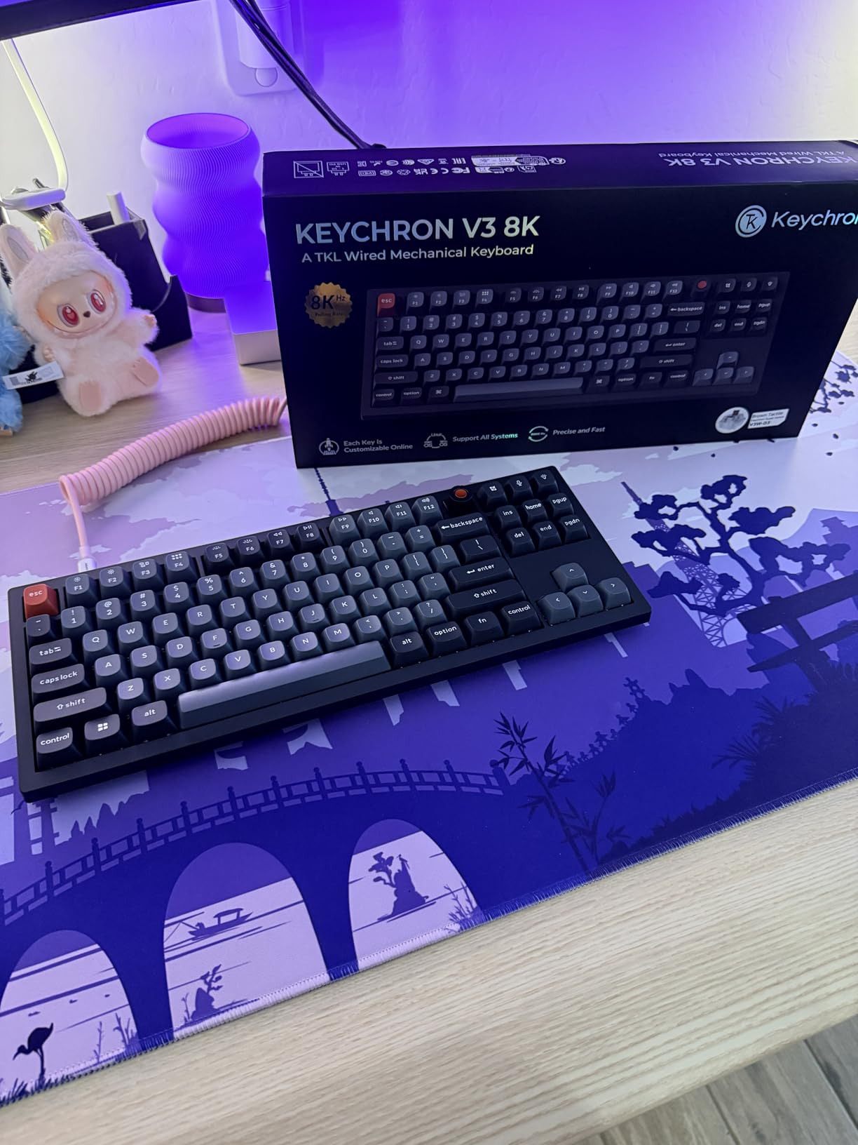 Keychron V3 8K TKL Wired Mechanical Keyboard, 8000 Hz Polling Rate QMK Programmable Knob Hot-Swappable Gaming Keyboard, RGB Backlit, Ergonomic PBT Keycaps for Mac Windows Linux-Tactile Brown Switch customer photo 1