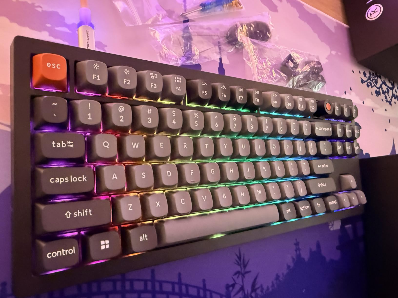 Keychron V3 8K TKL Wired Mechanical Keyboard, 8000 Hz Polling Rate QMK Programmable Knob Hot-Swappable Gaming Keyboard, RGB Backlit, Ergonomic PBT Keycaps for Mac Windows Linux-Tactile Brown Switch customer photo 2