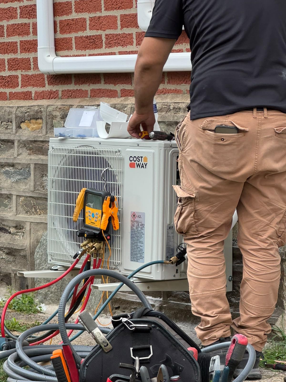COSTWAY 18000 BTU Mini Split Air Conditioner & Heater | 19 SEER2 208-230V Energy Efficient Inverter AC w/Heat Pump & Full Installation Kit, Cools Rooms up to 1250 Sq. Ft. customer photo 1