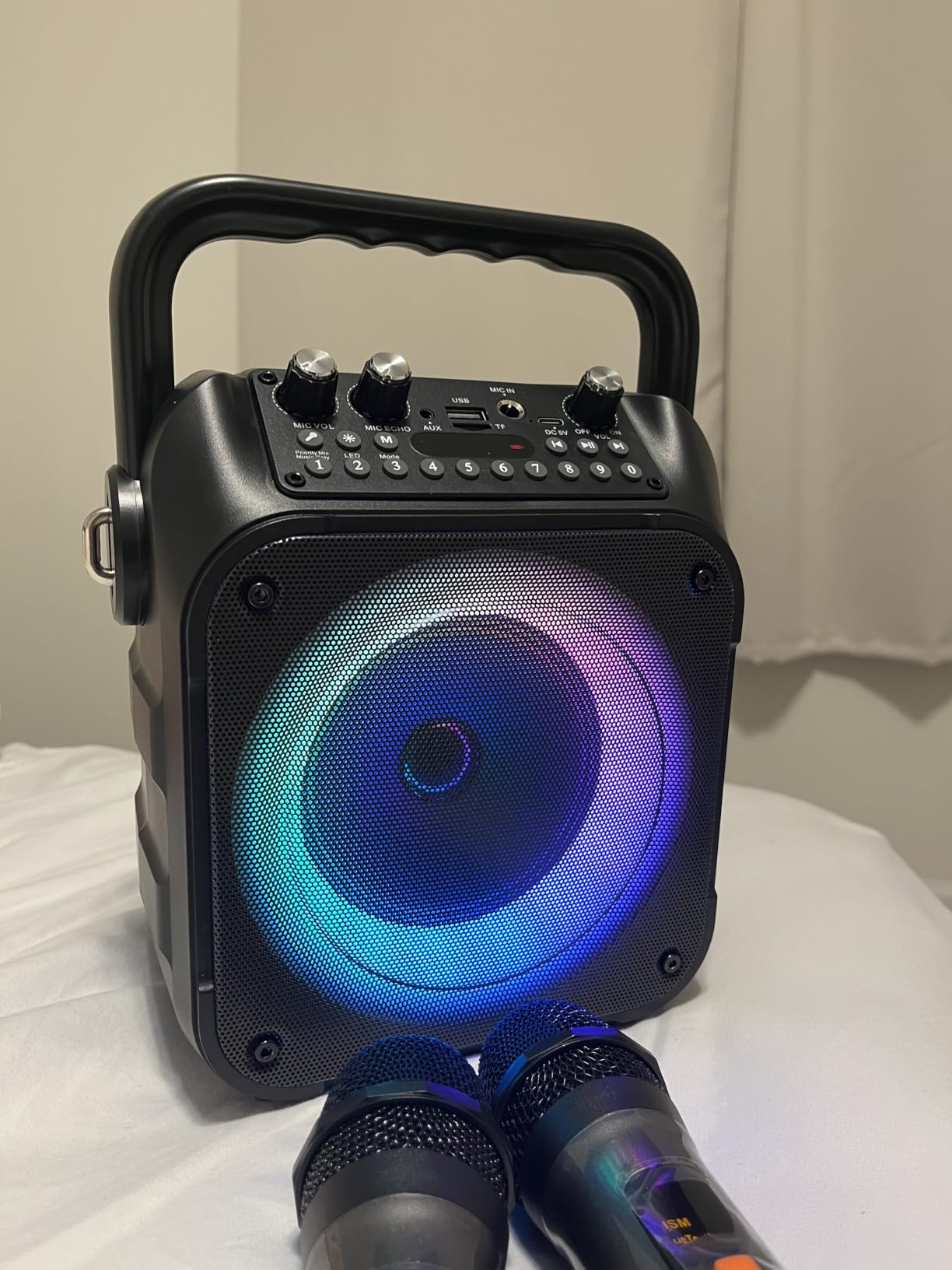 CYY Karaoke Machine with 4 Wireless Microphones for Adults and Kids customer photo 1