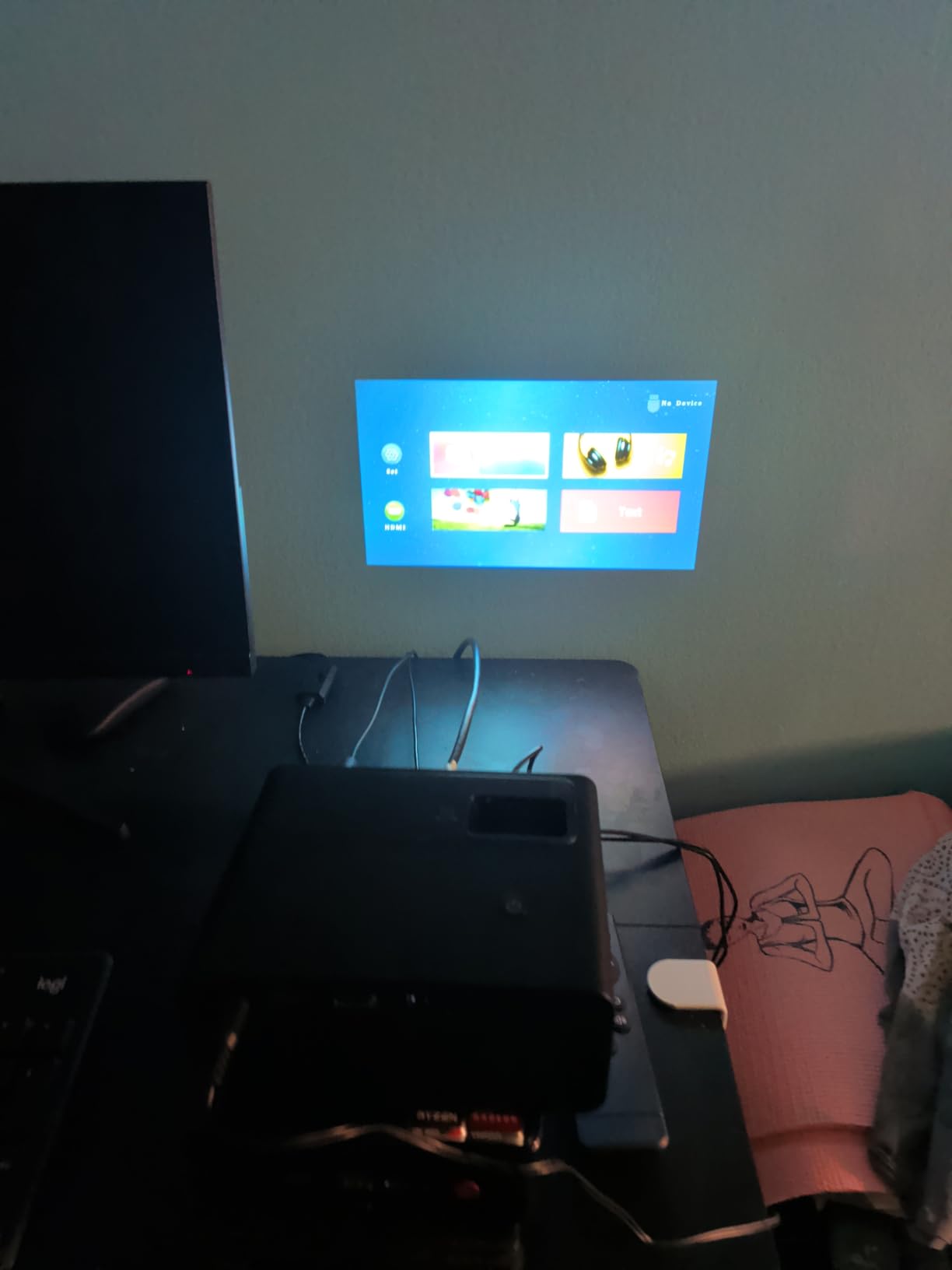 CiBest Mini Projector with WiFi and Bluetooth, Short Throw Full HD 1080P customer photo 2