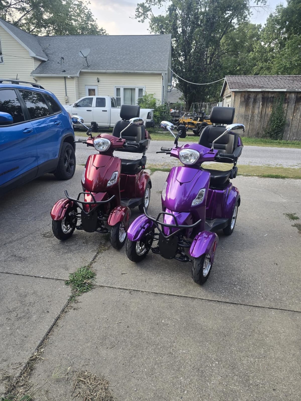 Super Large Electric 4 Wheel Mobility Scooters, Heavy Duty 800W Wheelchair Device, 25 Miles Long Range, All Terrain Mobility Scooter，Speed Adjust, Remote Key,Receive Ready to Ride (Blue) customer photo 2