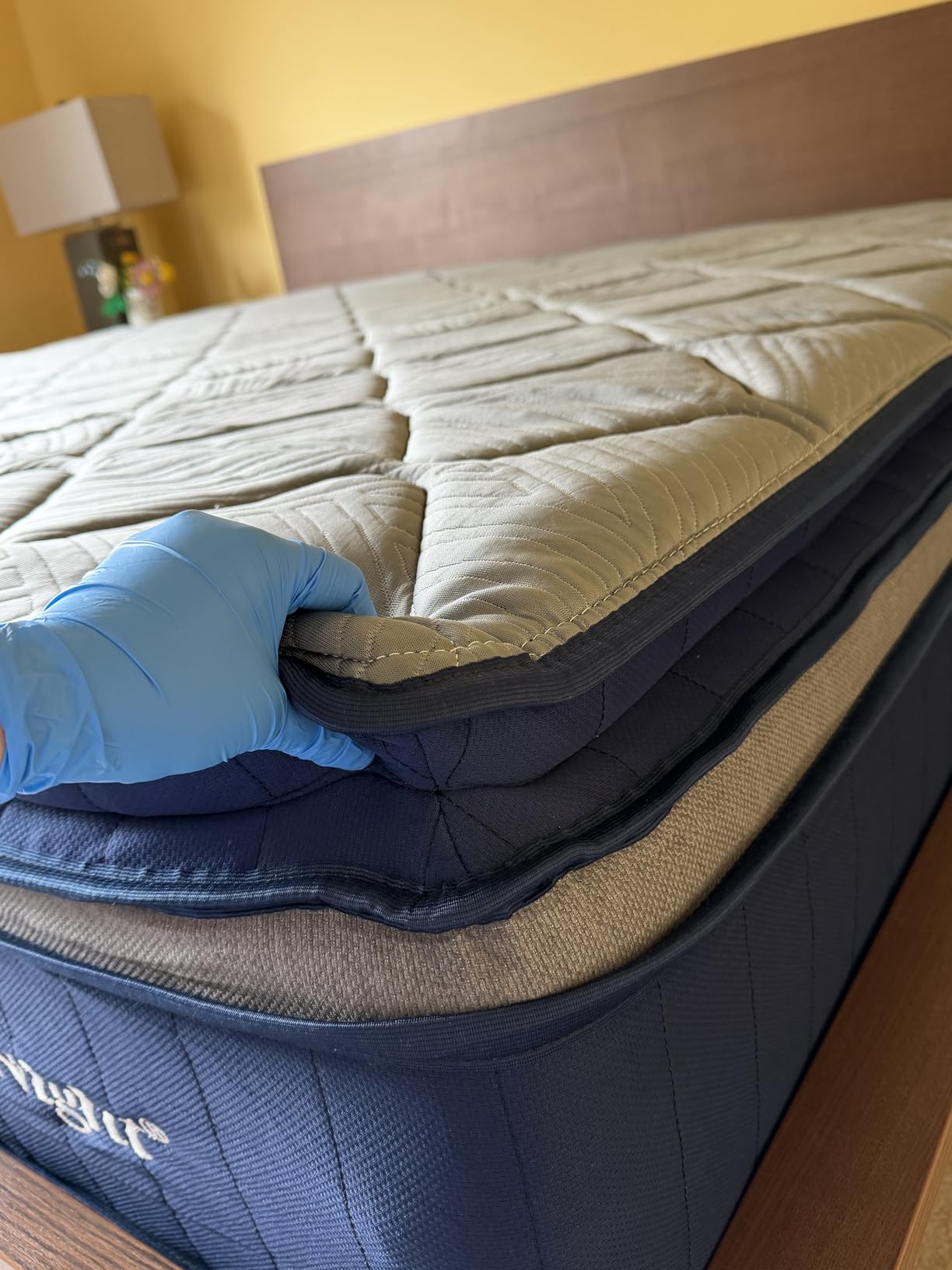 Sweetnight CoolNest Hybrid King Size Mattress 14 Inch, Cooling Pillow Top | Cool Night Sleep for Hot Sleeper, 7-Zone Ergo Support for Pressure Relief, 4 Stage Cool Enhanced Breathability, Medium Firm customer photo 2
