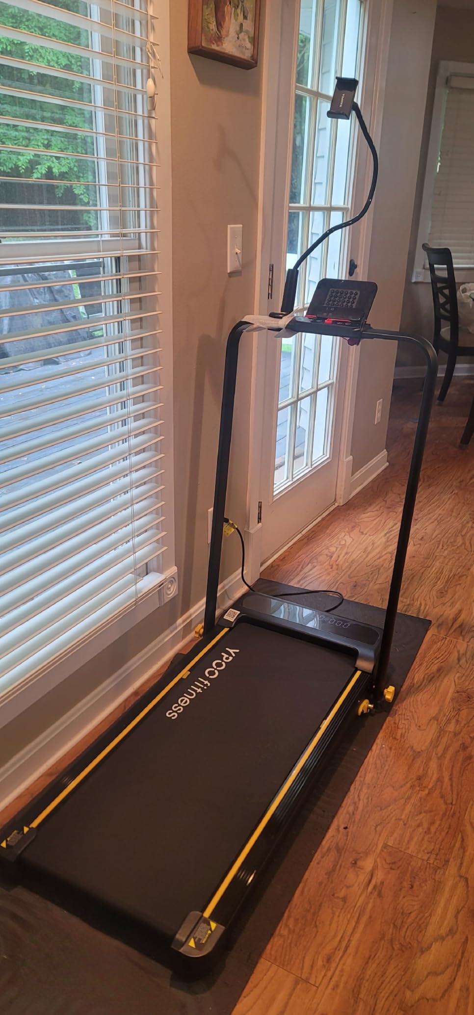YPOO Foldable Treadmill with Incline, Walking Pad with Handle Bar 3 Level Incline, Portable Folding Treadmills for Home/Office 300 Lbs Capacity, Quiet Desk Treadmill with Remote Control & APP customer photo 2