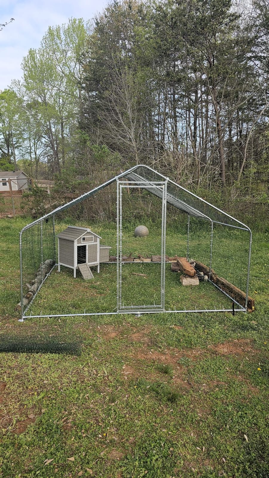 Metal Chicken Coop with Hardware Cloth, Walk-in Poultry Cage for Hen Duck customer photo 2