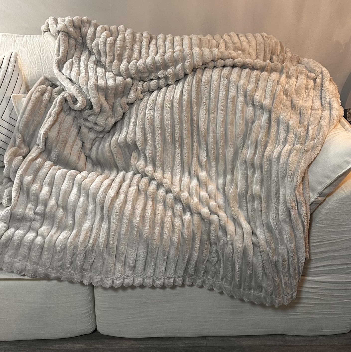 White Fleece Throw Blanket for Couch & Bed, Cozy Warm Gifts for Women Girls | Soft flannel, no-pill & no-shed. Lightweight for sofa, chair, car and home decor customer photo 2
