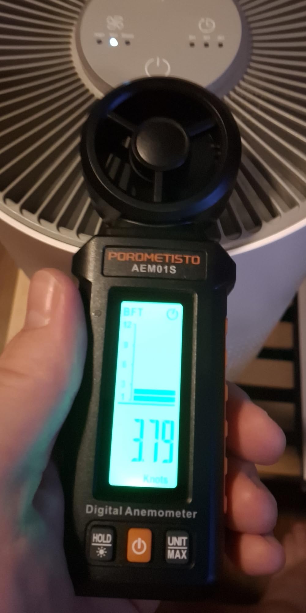 AEM01S Anemometer, POROMETISTO, 3‑Color Alarm & Green Backlit Wind Meter | Non-Slip Housing Design, Compact and Portable, Handheld Wind Speed Meter Ideal for HVAC Tools, Outdoor Sports, Sailing customer photo 1