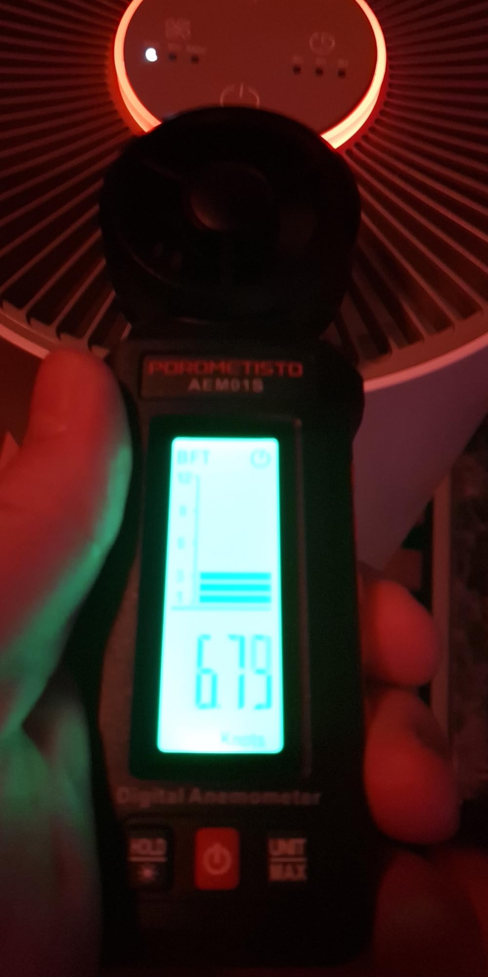 AEM01S Anemometer, POROMETISTO, 3‑Color Alarm & Green Backlit Wind Meter | Non-Slip Housing Design, Compact and Portable, Handheld Wind Speed Meter Ideal for HVAC Tools, Outdoor Sports, Sailing customer photo 2